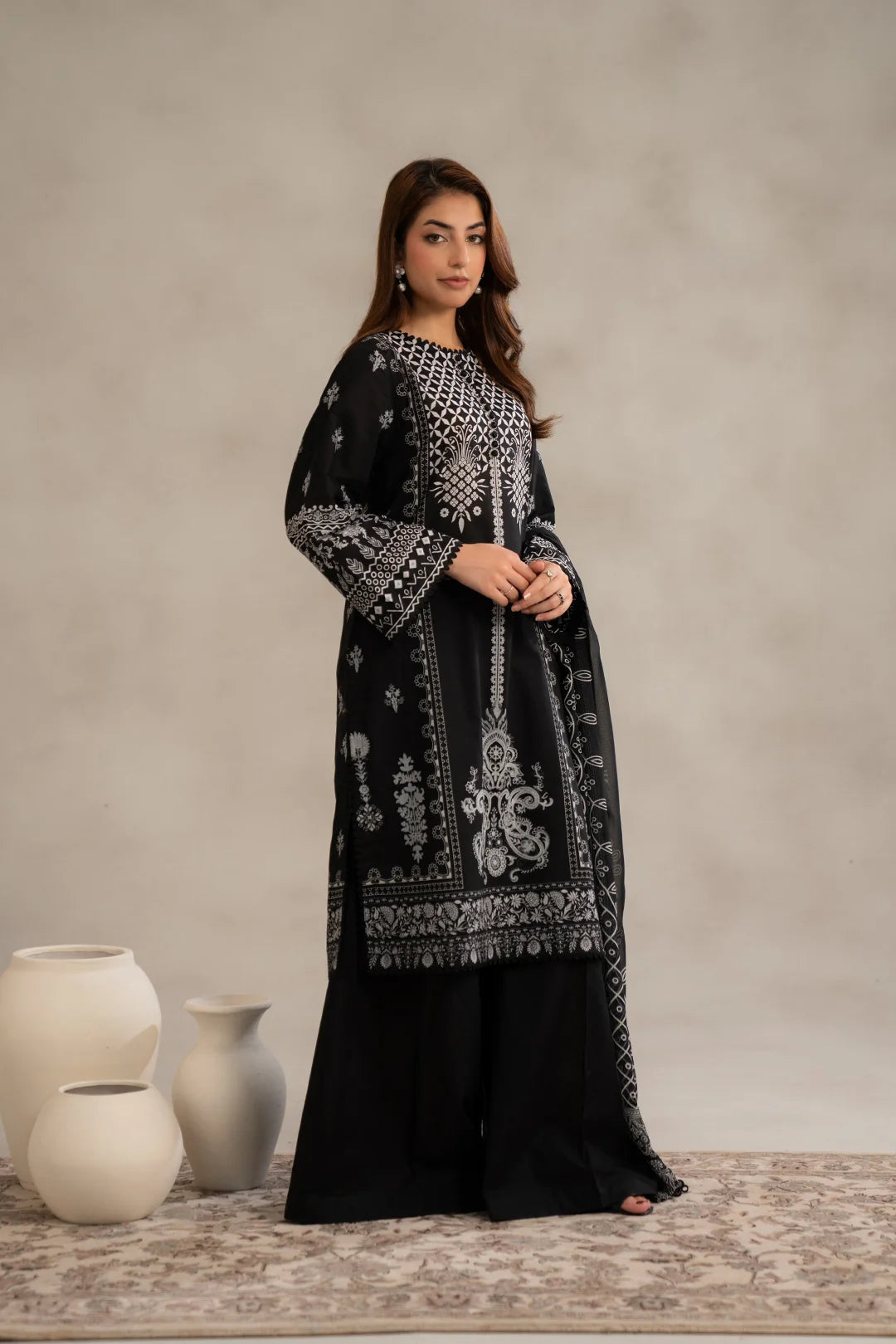 3 Piece Printed Lawn Suit Unstitched Summer - 25