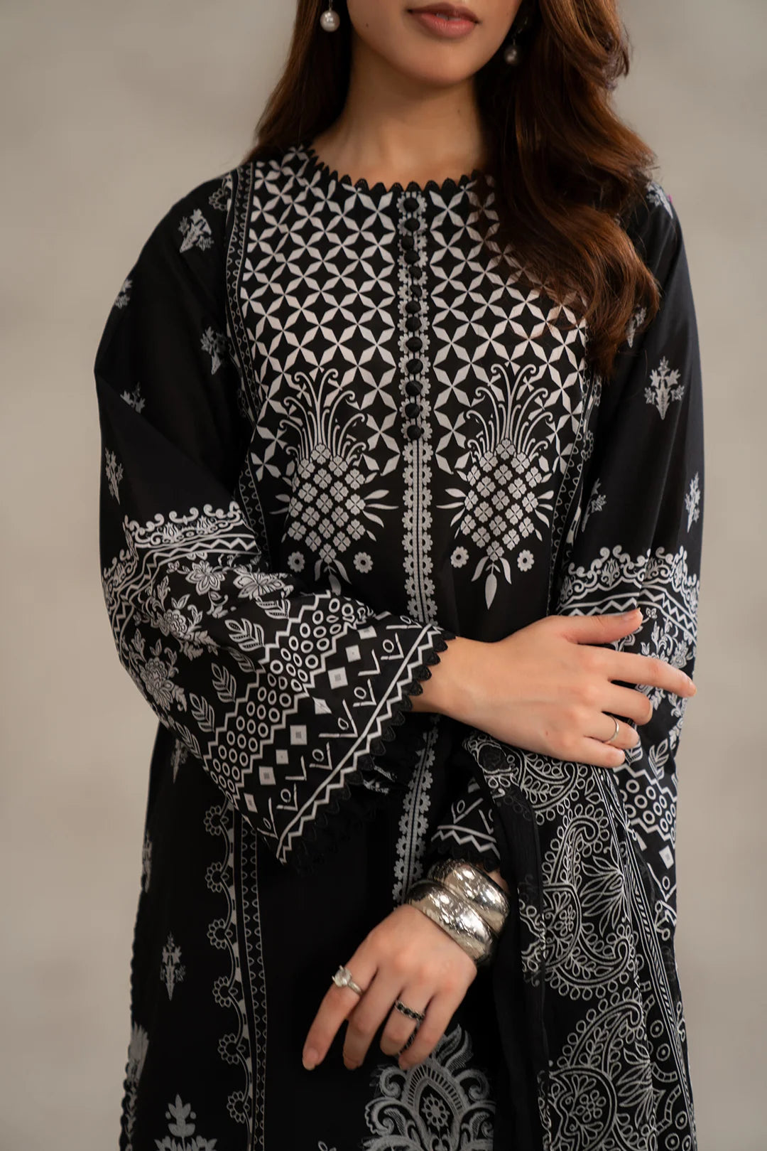 3 Piece Printed Lawn Suit Unstitched Summer - 25