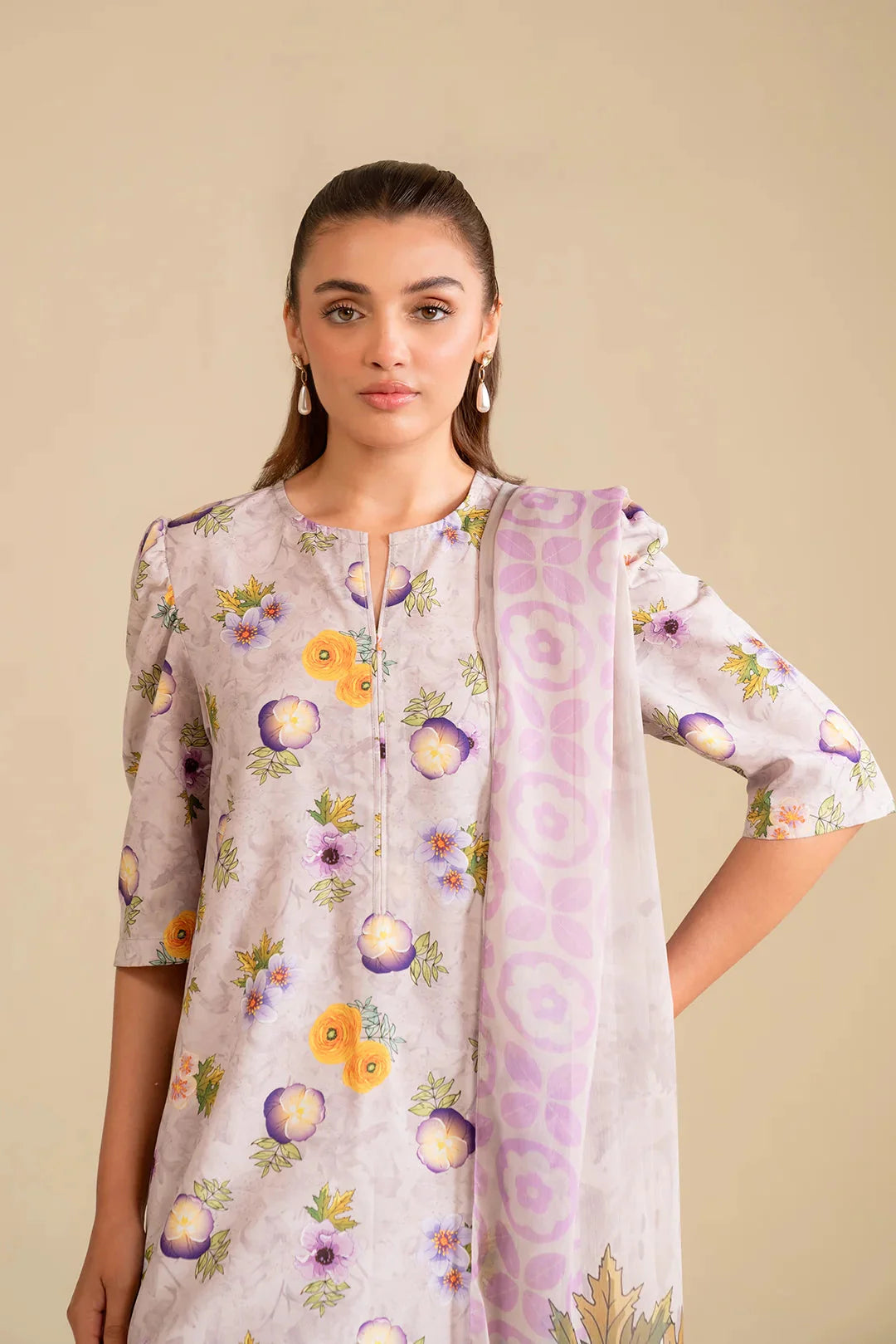 3 Piece Printed Lawn Suit Pret SS - 25