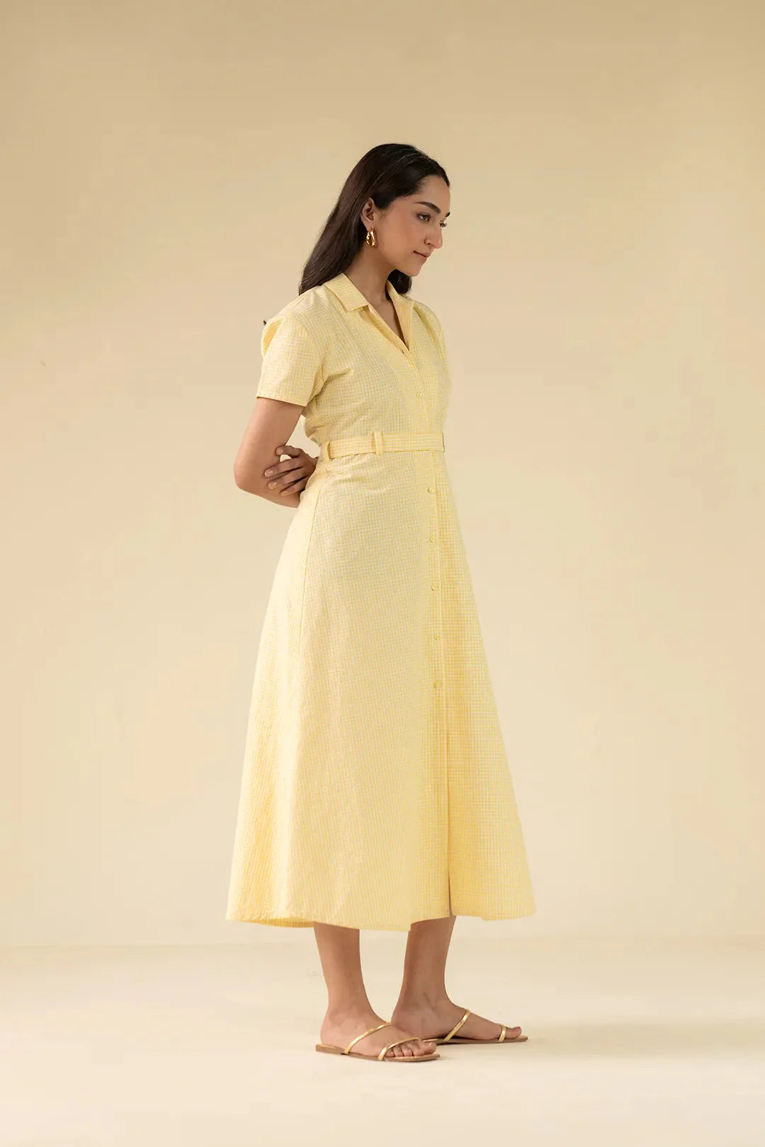 1 Piece Solid Cotton Mini Dress Pret SS - 25
