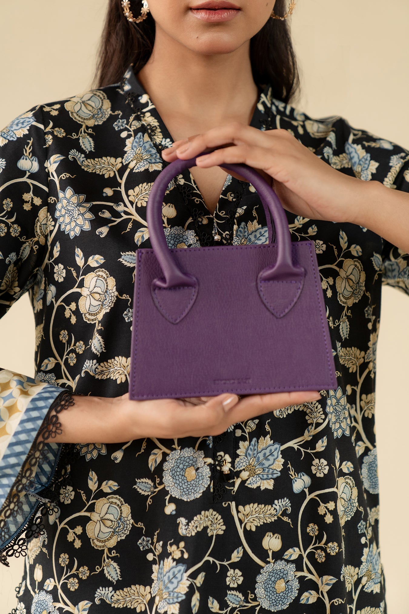 Purple Faux Leather Mini Handbag Beyond East Official