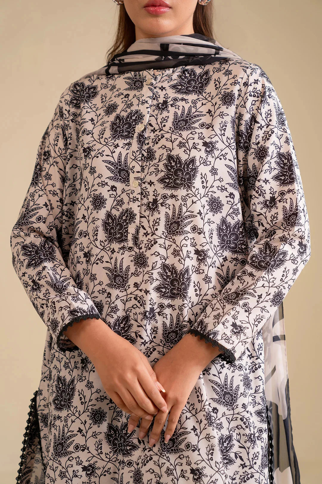3 Piece Printed Suit Pret SS - 25