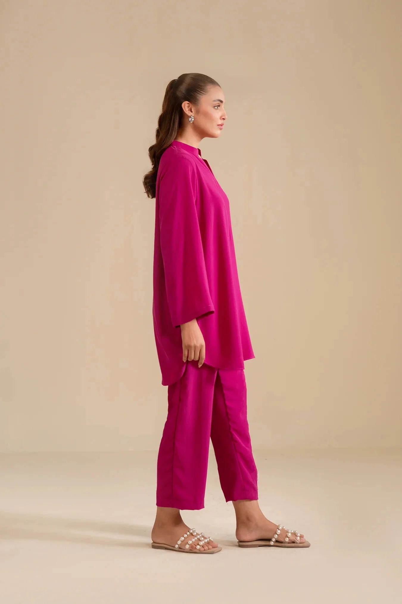 2 Piece Solid Georgette Suit Pret SS - 25