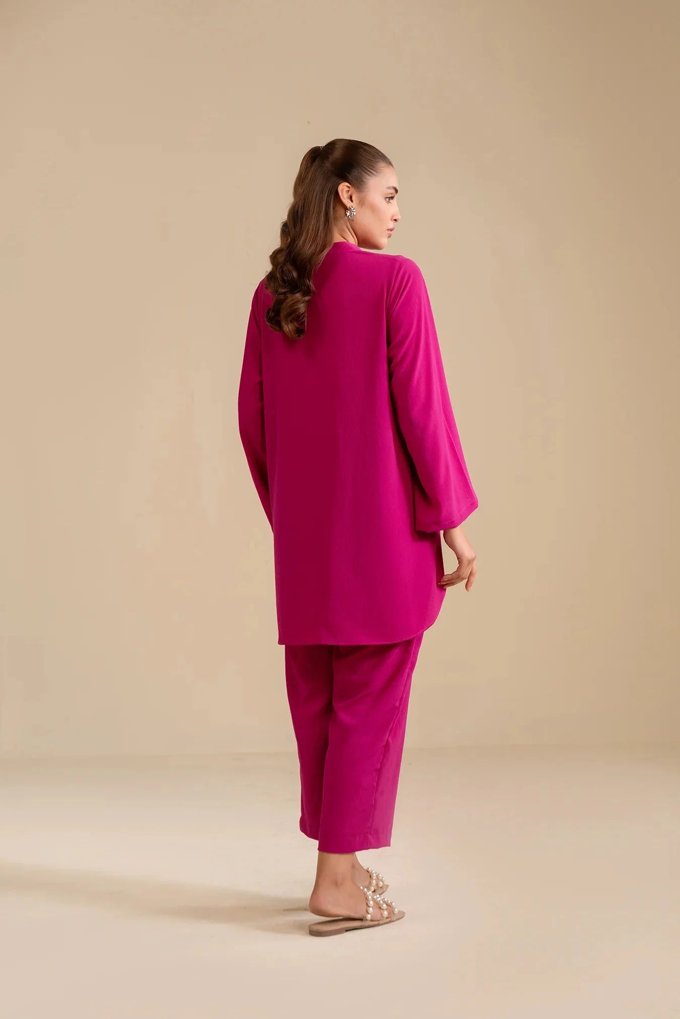 2 Piece Solid Georgette Suit Pret SS - 25
