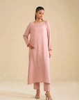 2 Piece Solid Georgette Suit Pret SS - 25