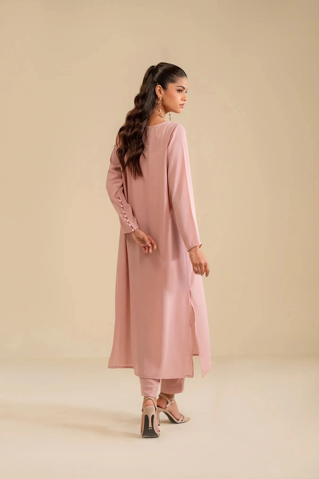2 Piece Solid Georgette Suit Pret SS - 25