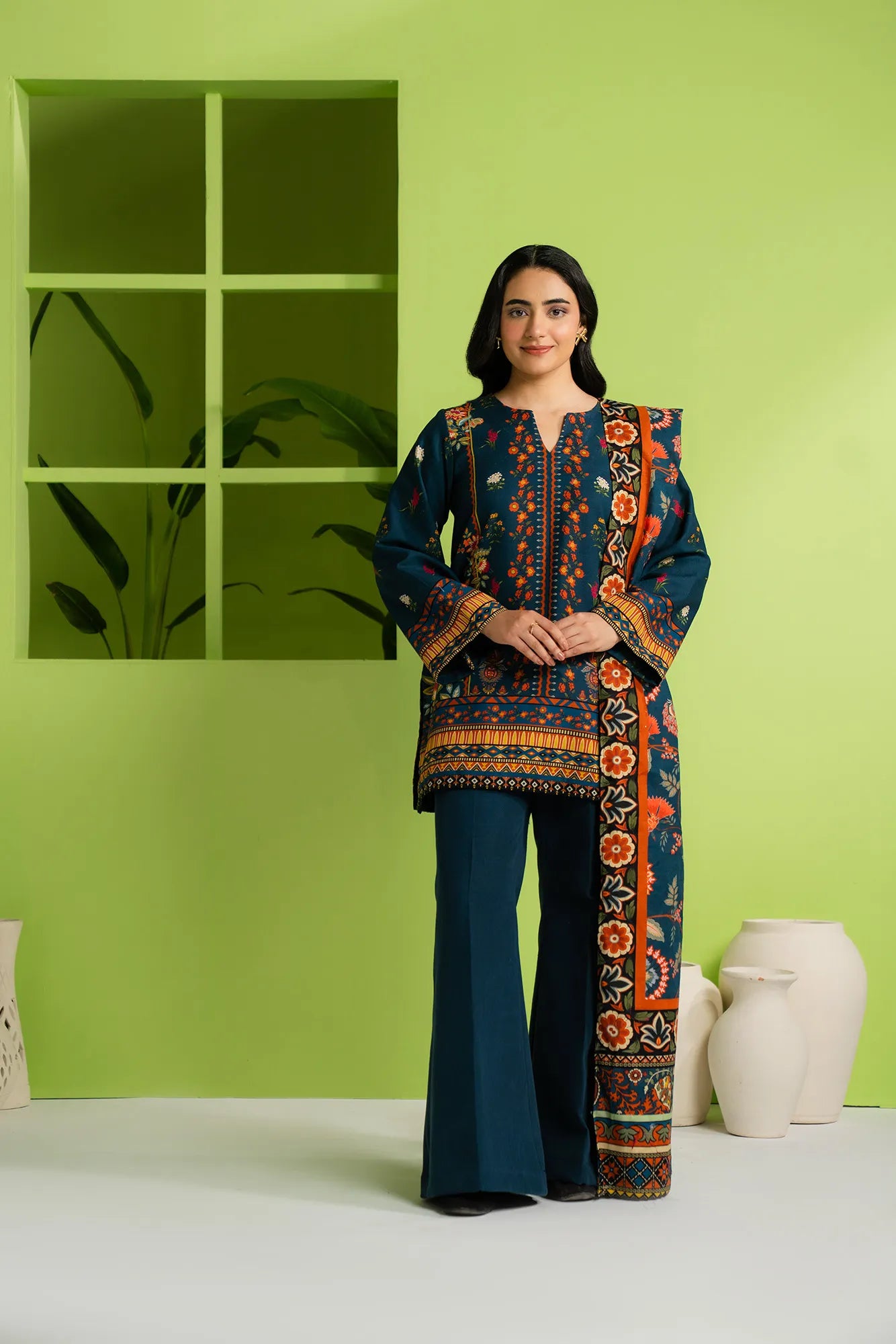 2 Piece Printed Khaddar Suit Unstitched Fall - 25