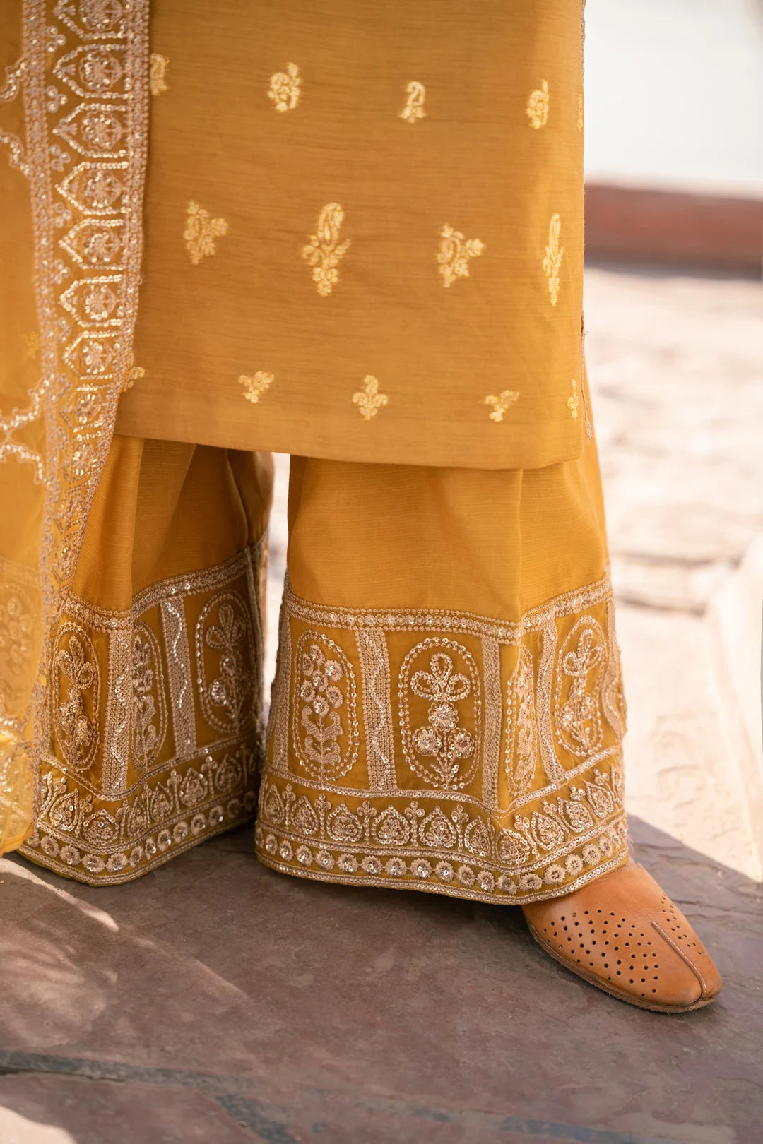 3 Piece Embroidered Badla Suit Pret SS - 25
