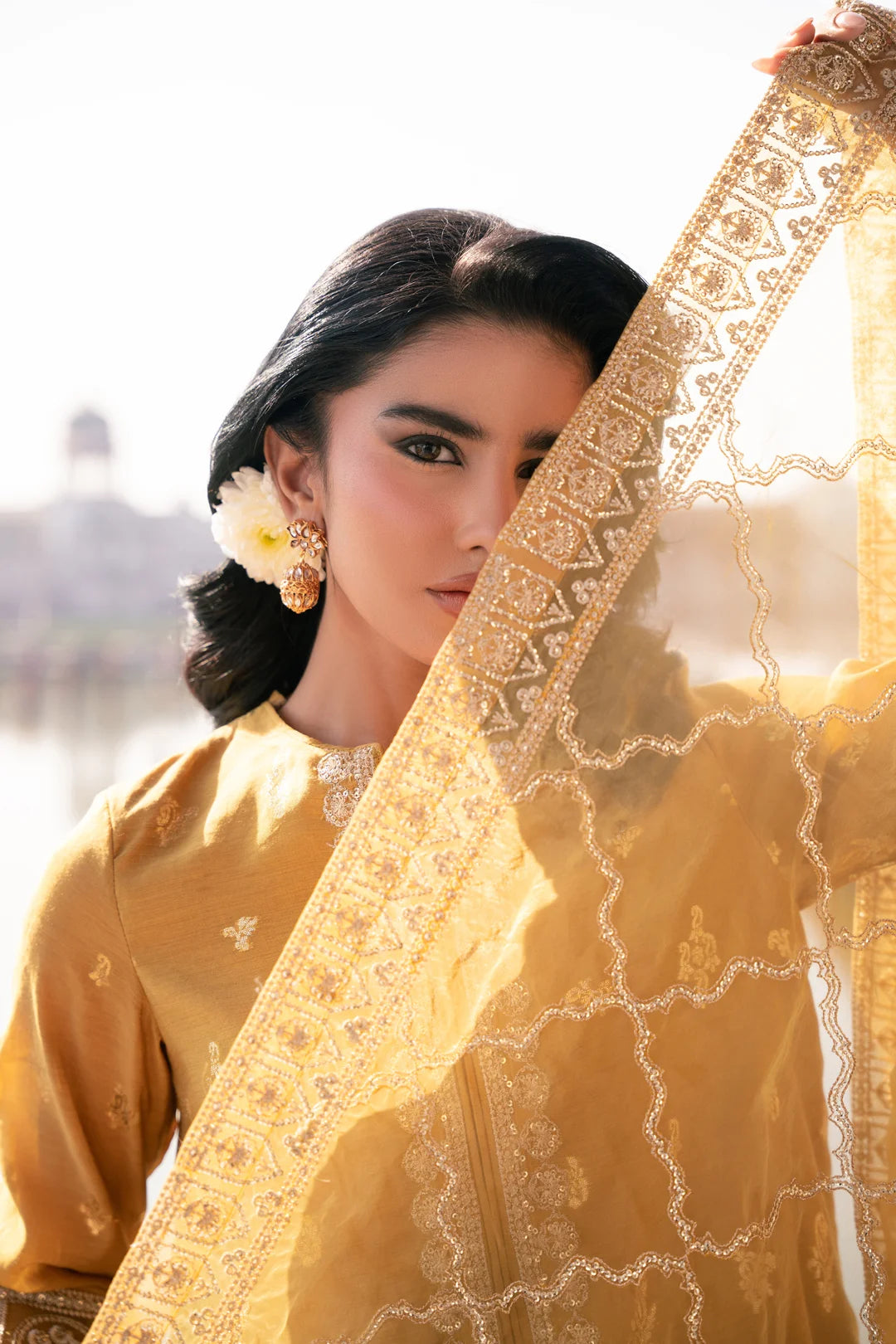 3 Piece Embroidered Badla Suit Pret SS - 25