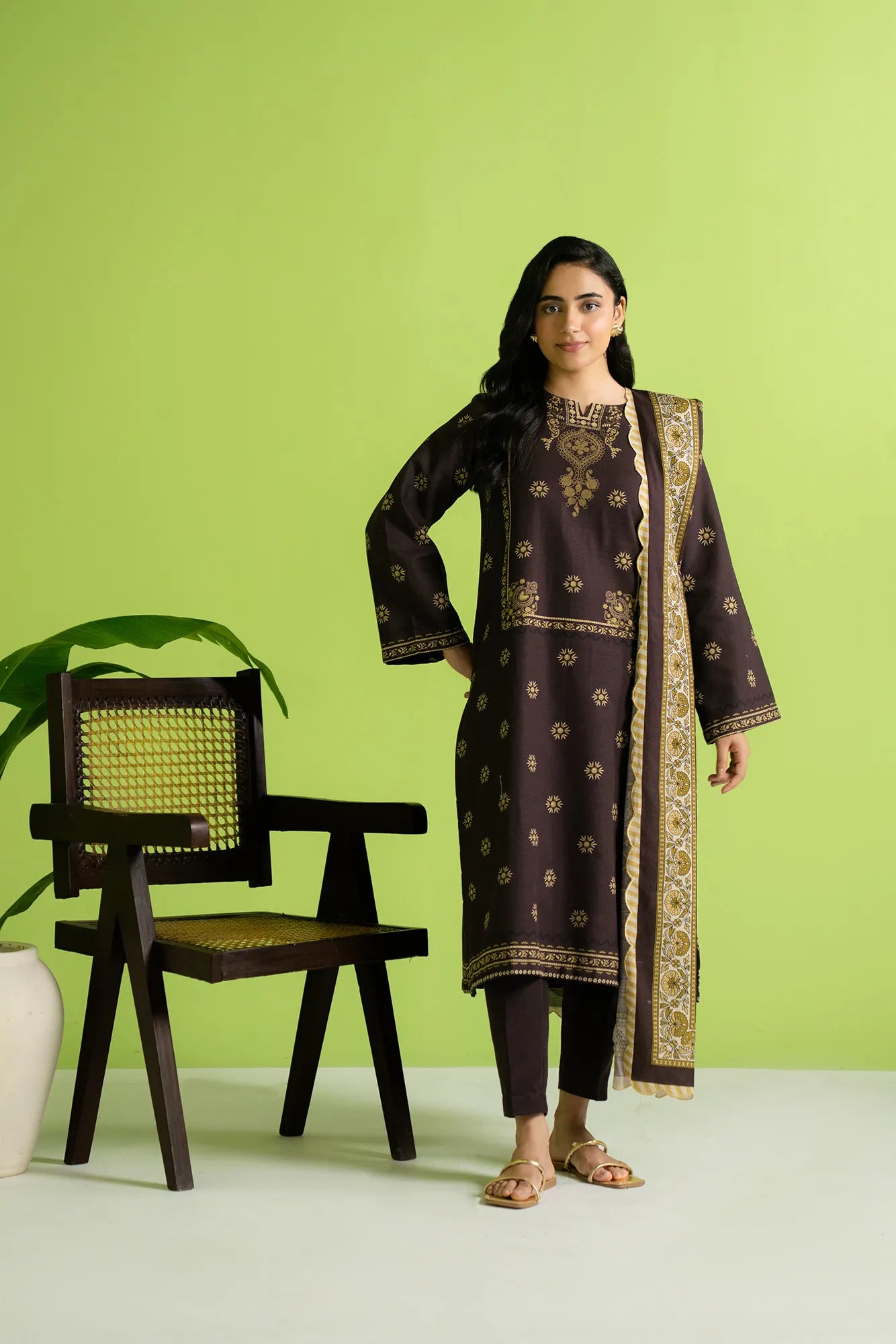 2 Piece Printed Khaddar Suit Unstitched Fall - 25