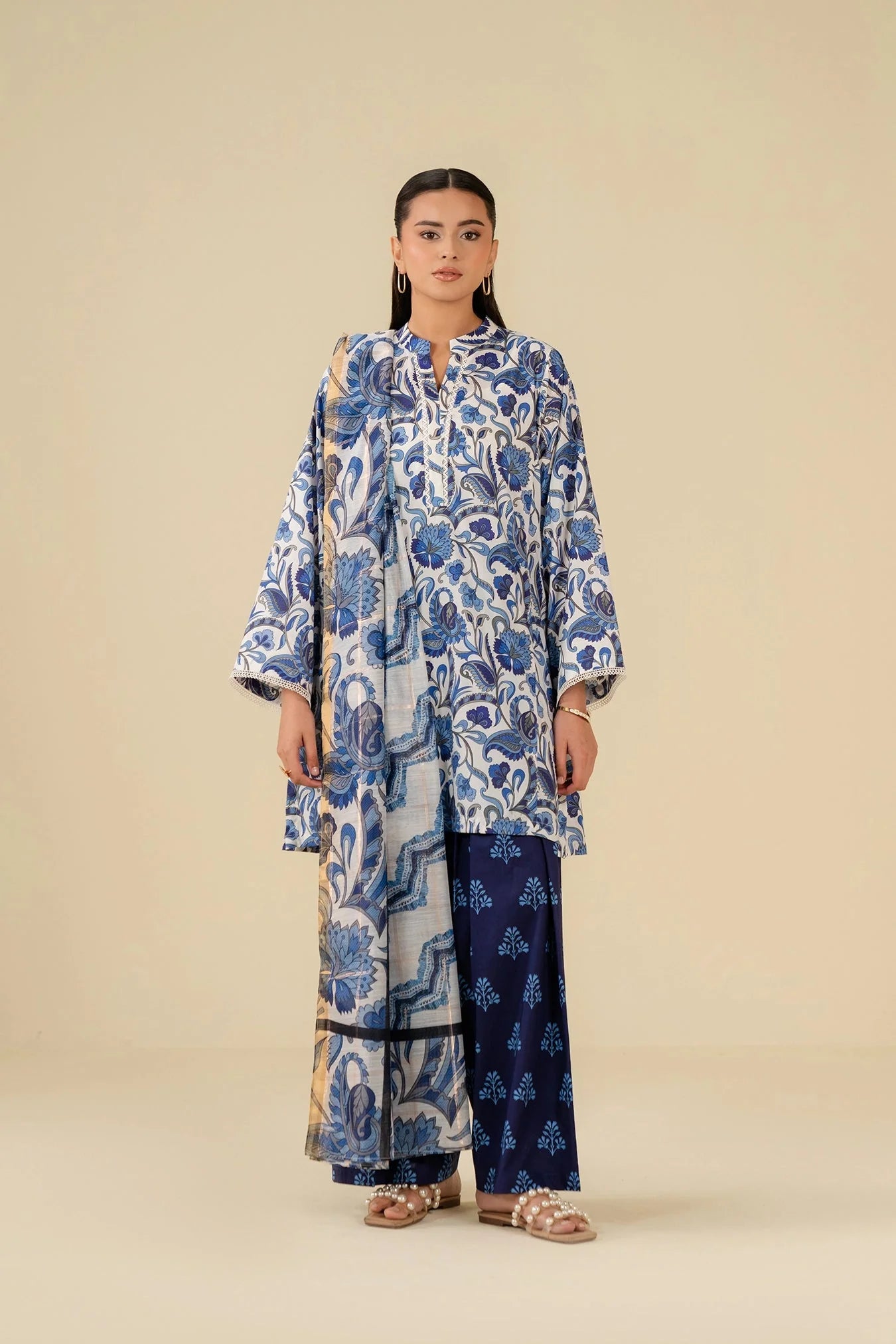 3 Piece Printed Suit Pret SS - 25