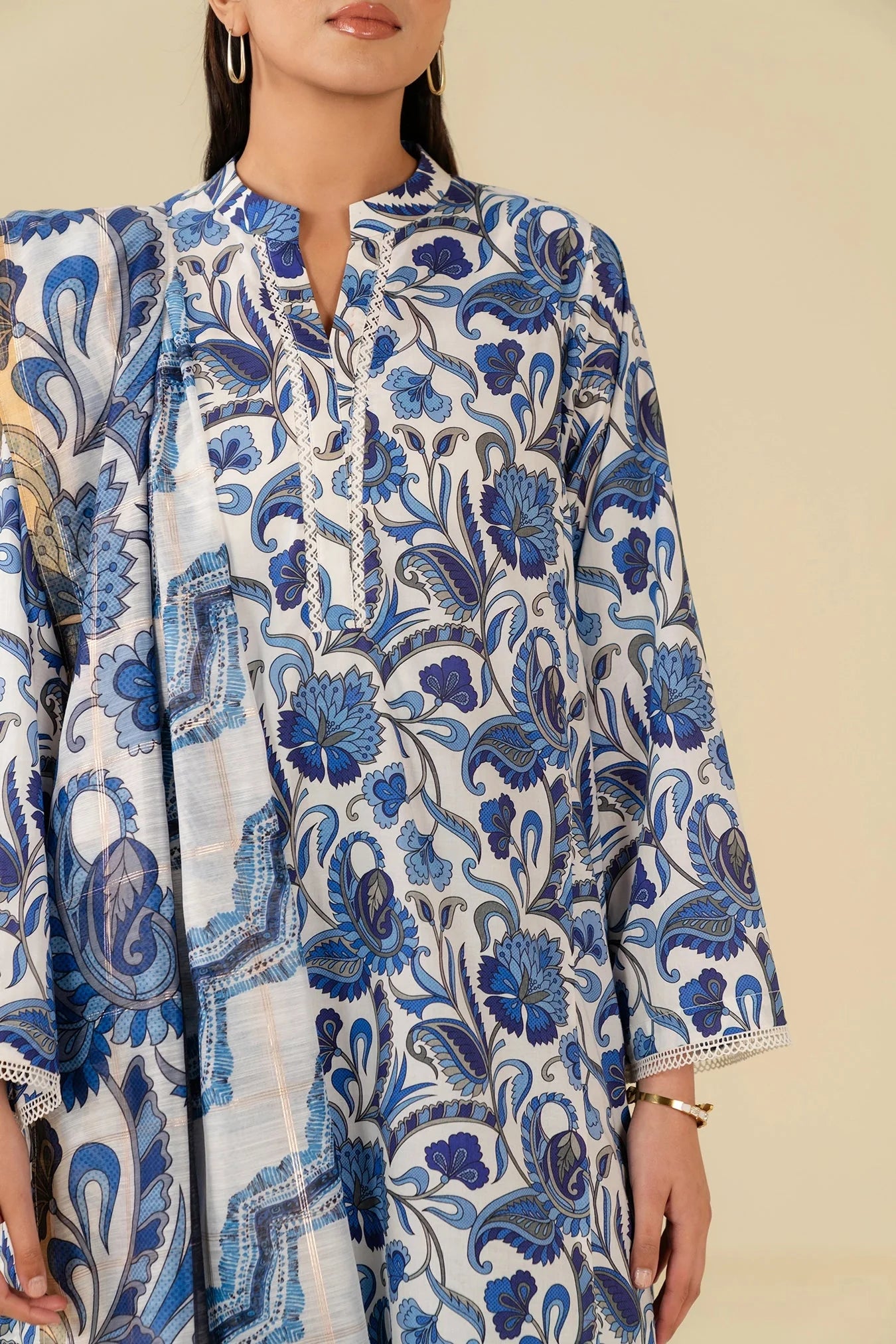 3 Piece Printed Suit Pret SS - 25