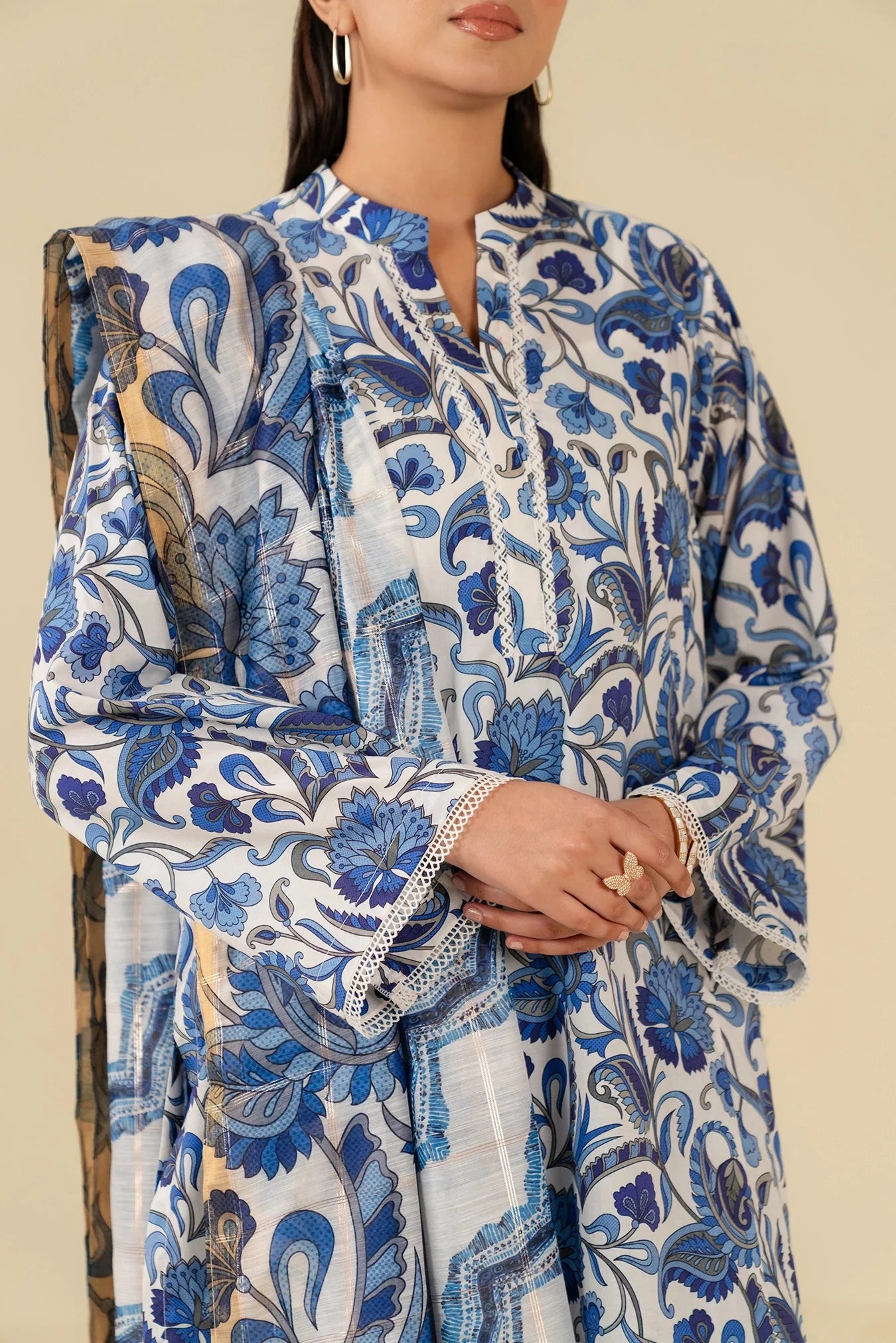 3 Piece Printed Suit Pret SS - 25