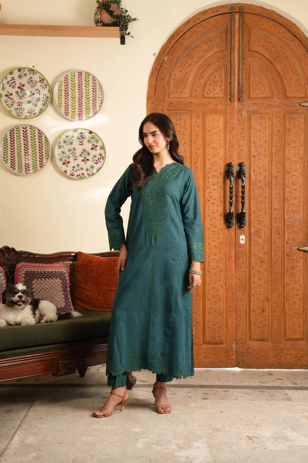 2 Piece Embroidered Cambric Suit Pret SS - 26