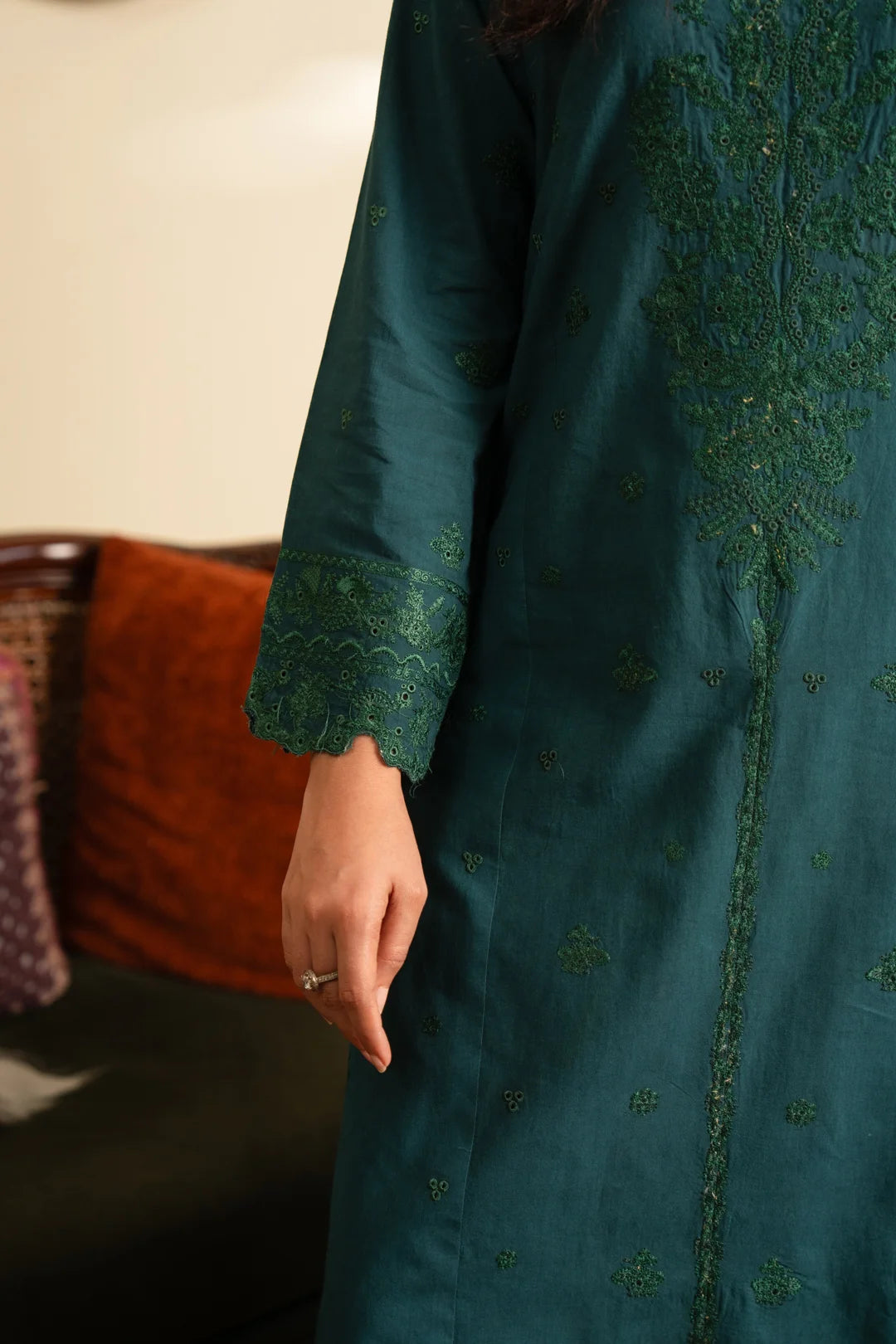 2 Piece Embroidered Cambric Suit Pret SS - 26