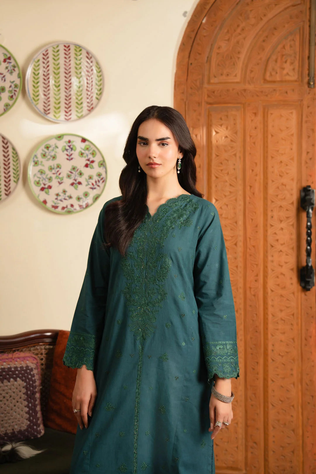 2 Piece Embroidered Cambric Suit Pret SS - 26