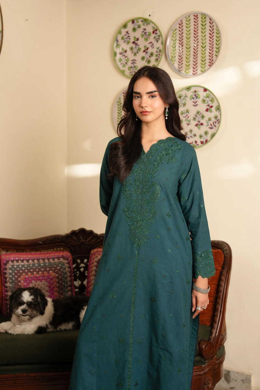2 Piece Embroidered Cambric Suit Pret SS - 26