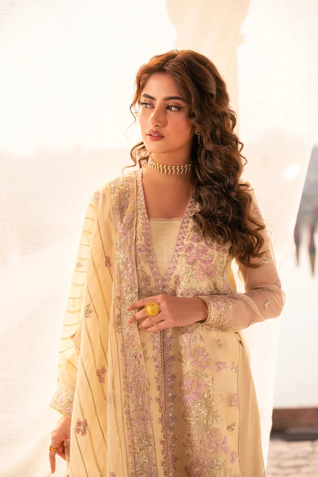 3 Piece Embroidered Organza Suit Pret SS - 25