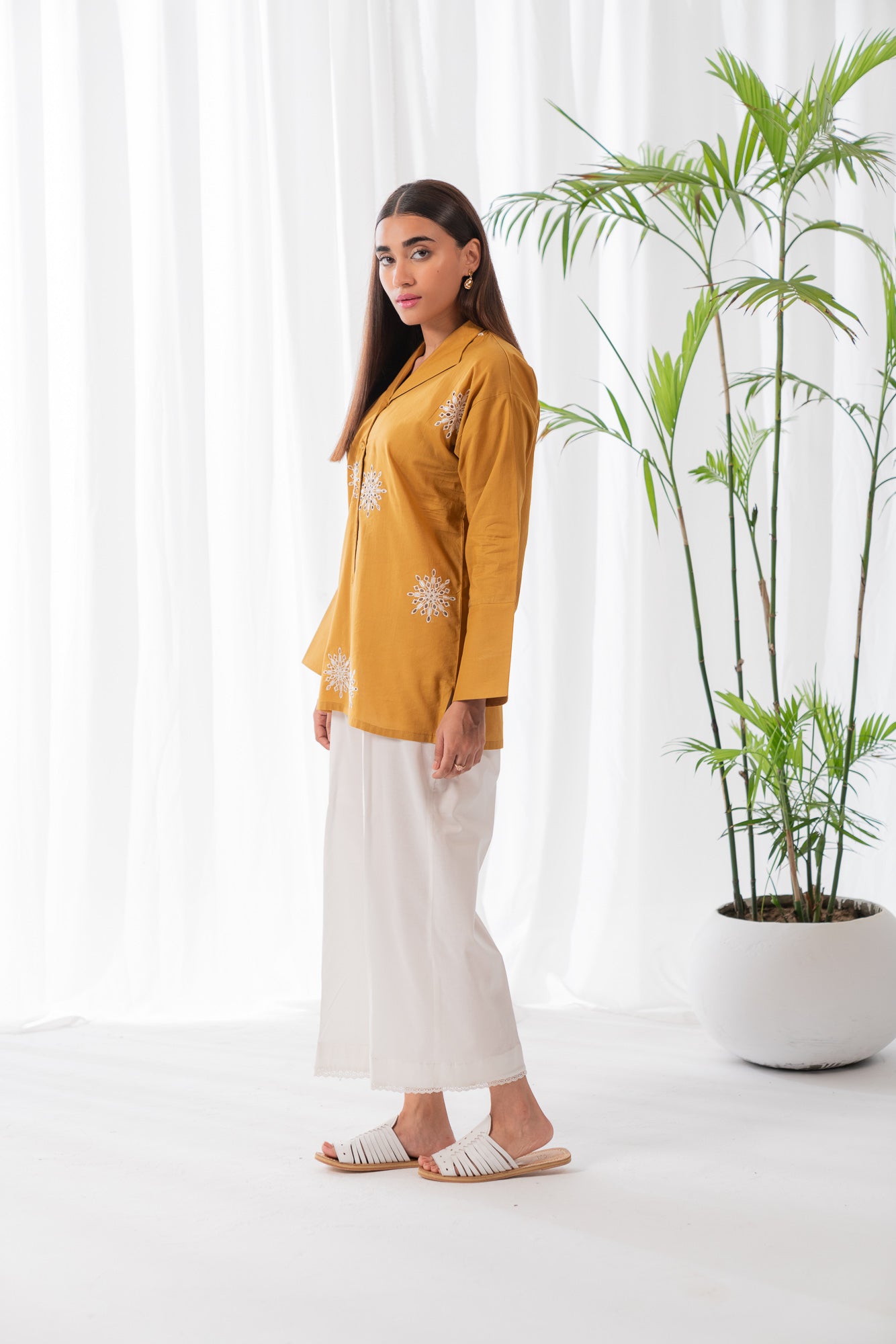 1 Piece Solid Embroidered Lawn Shirt SUMMER-24
