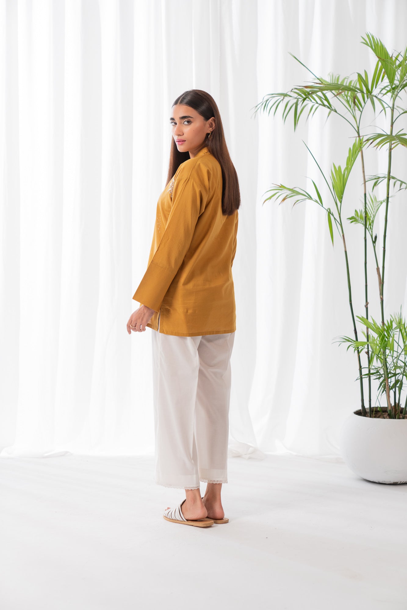 1 Piece Solid Embroidered Lawn Shirt SUMMER-24