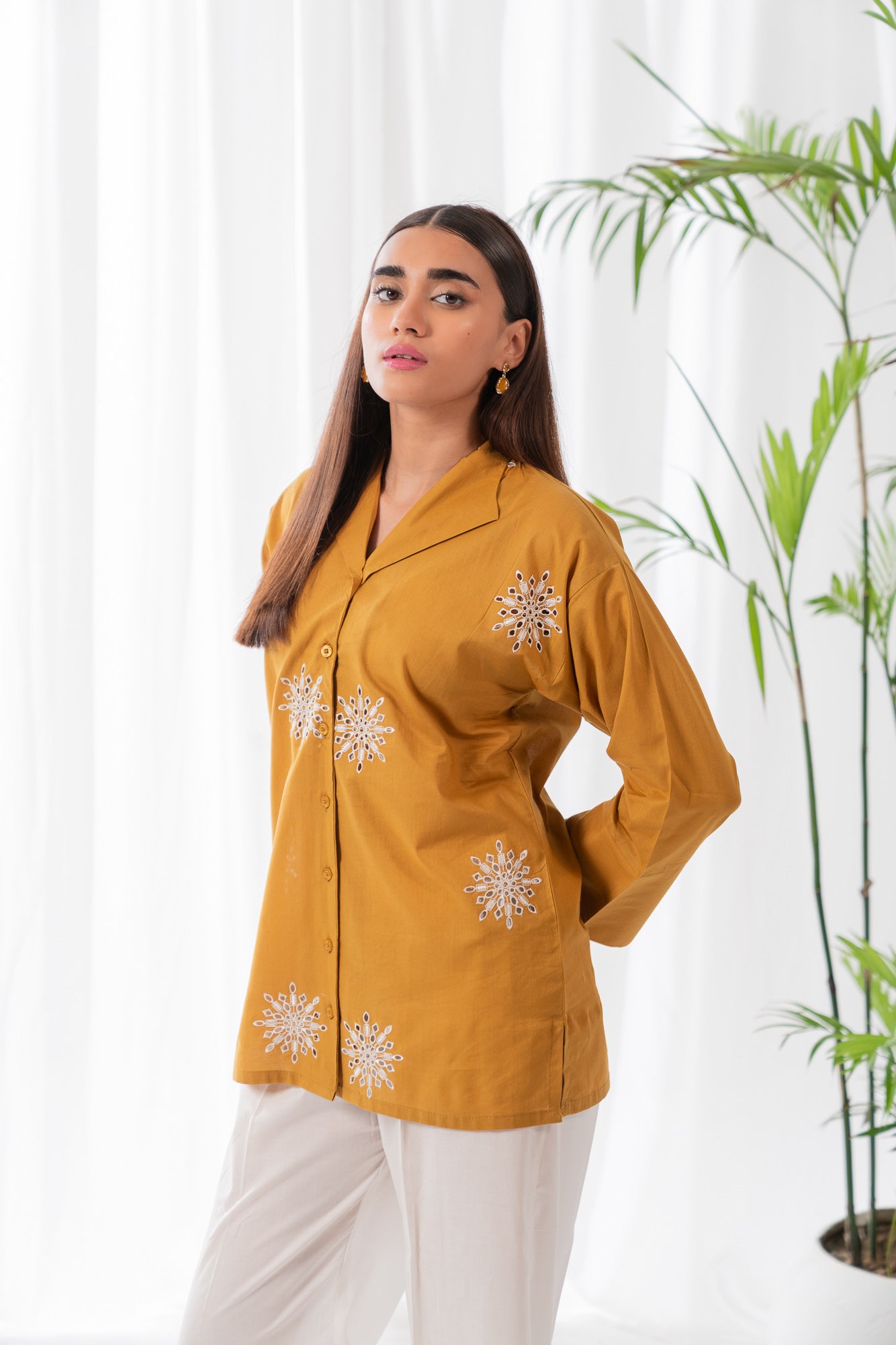 1 Piece Solid Embroidered Lawn Shirt SUMMER-24