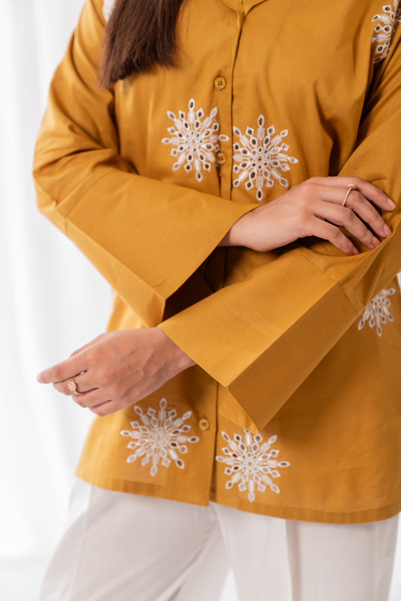 1 Piece Solid Embroidered Lawn Shirt SUMMER-24