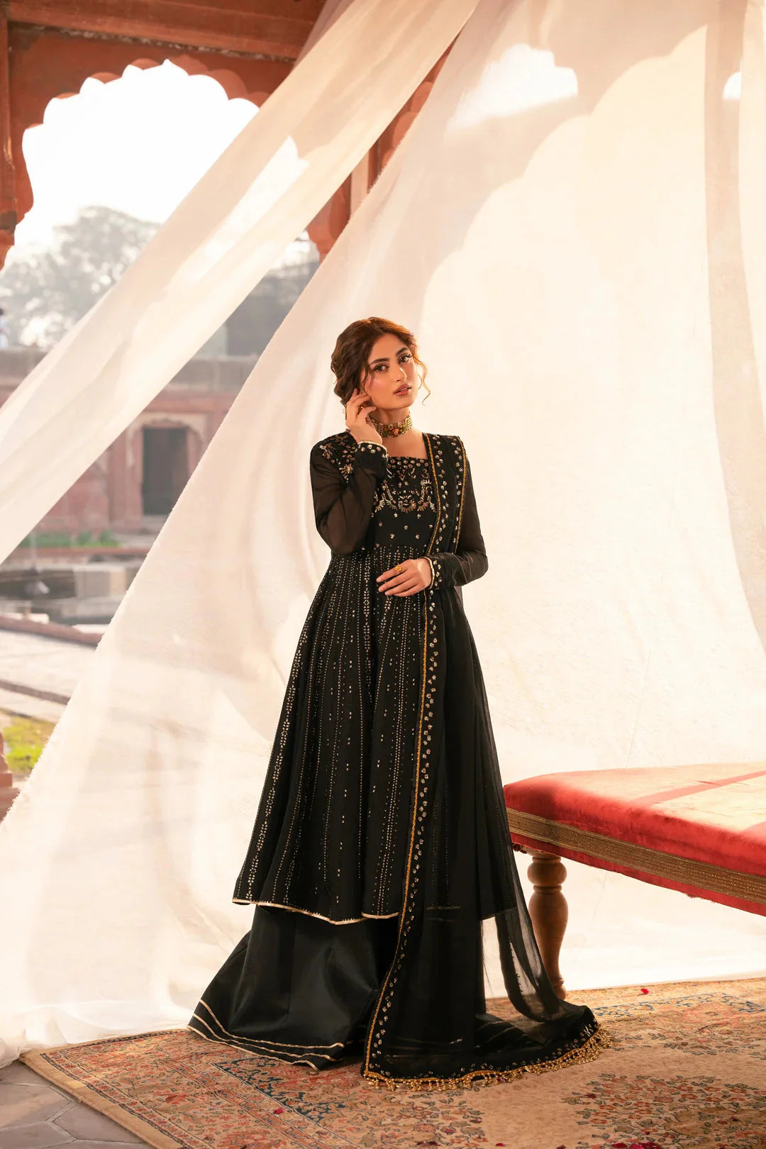 3 Piece Embroidered Chiffon Suit Pret SS - 25