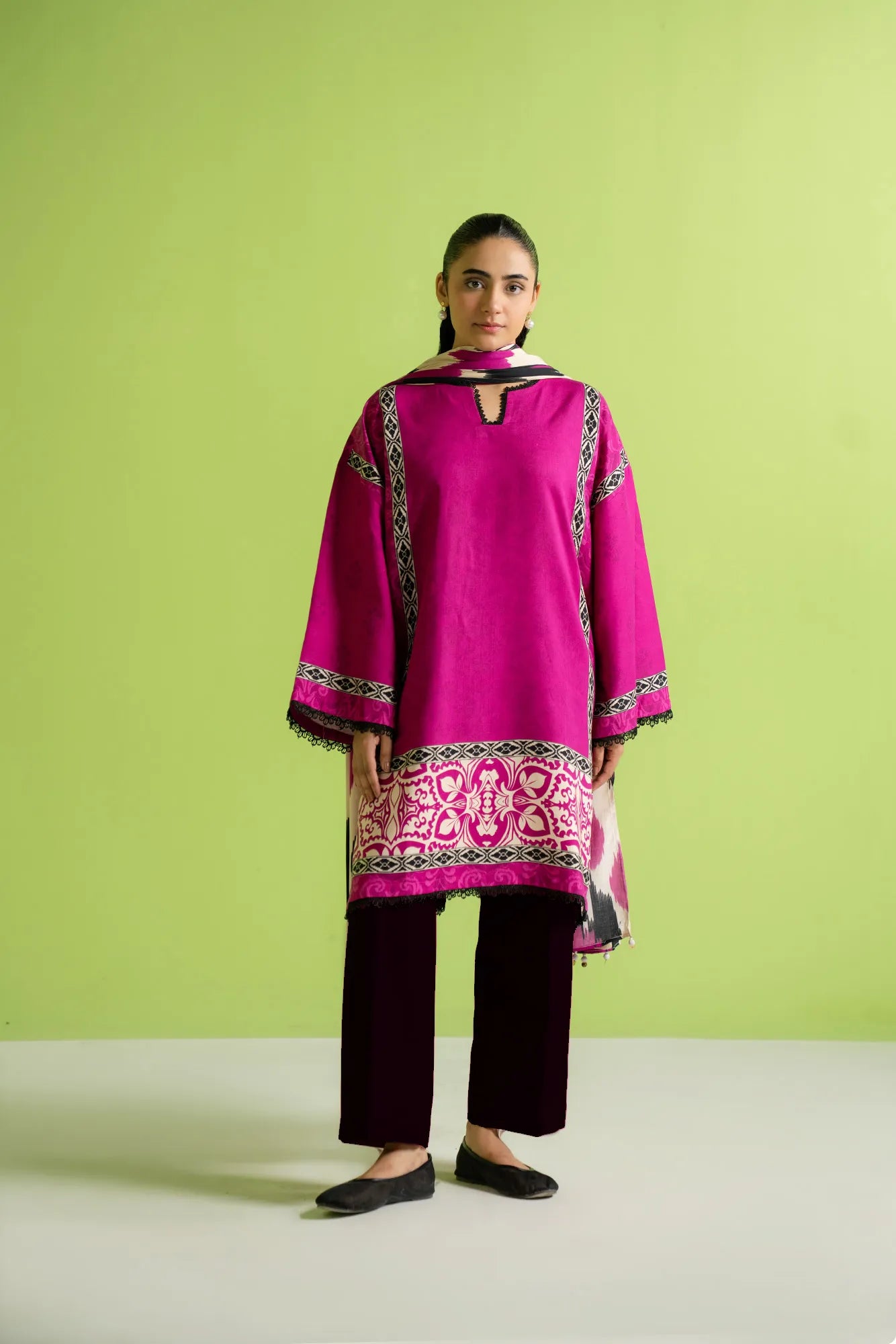 3 Piece Printed Linen Suit Unstitched Fall - 25