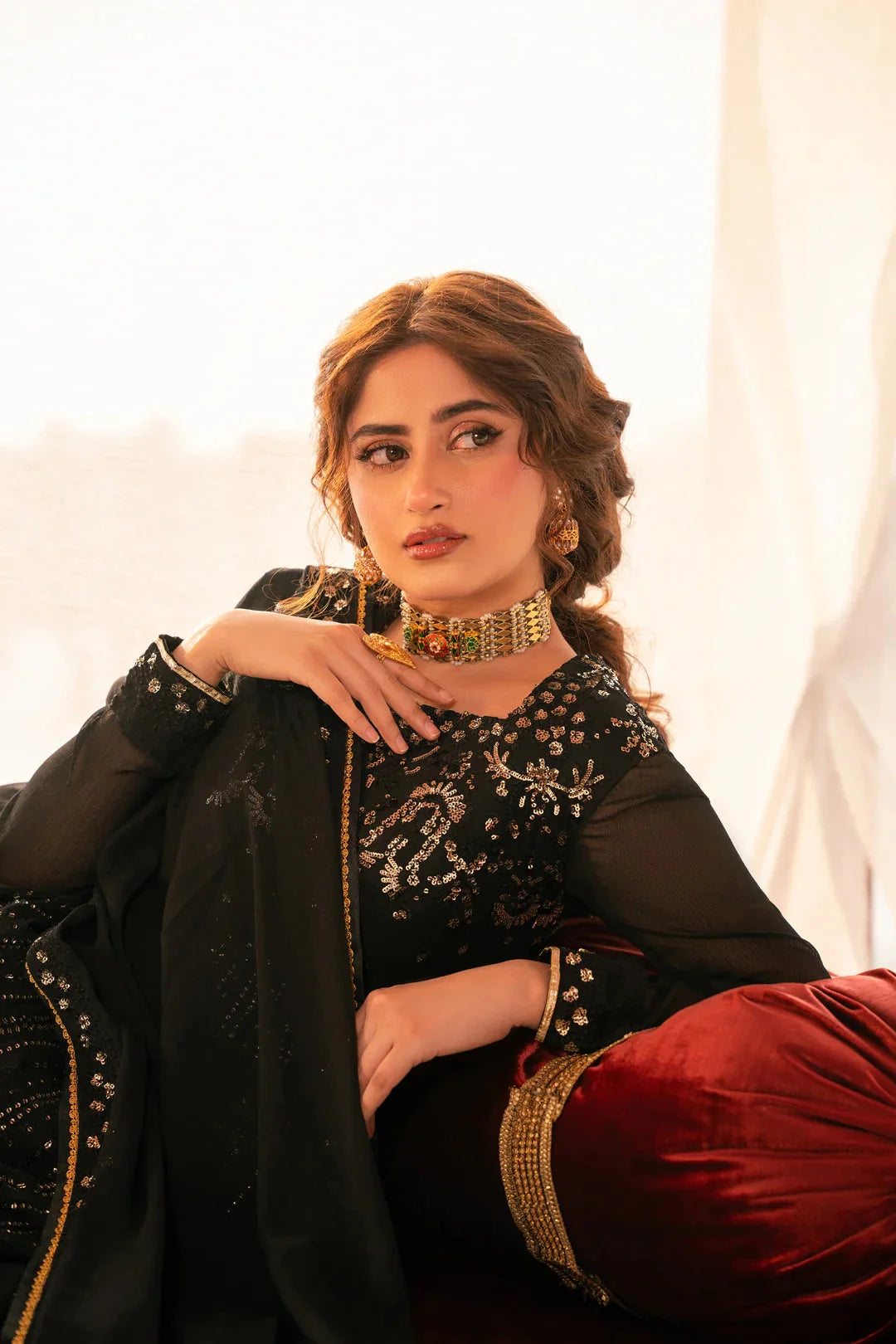 3 Piece Embroidered Chiffon Suit Pret SS - 25