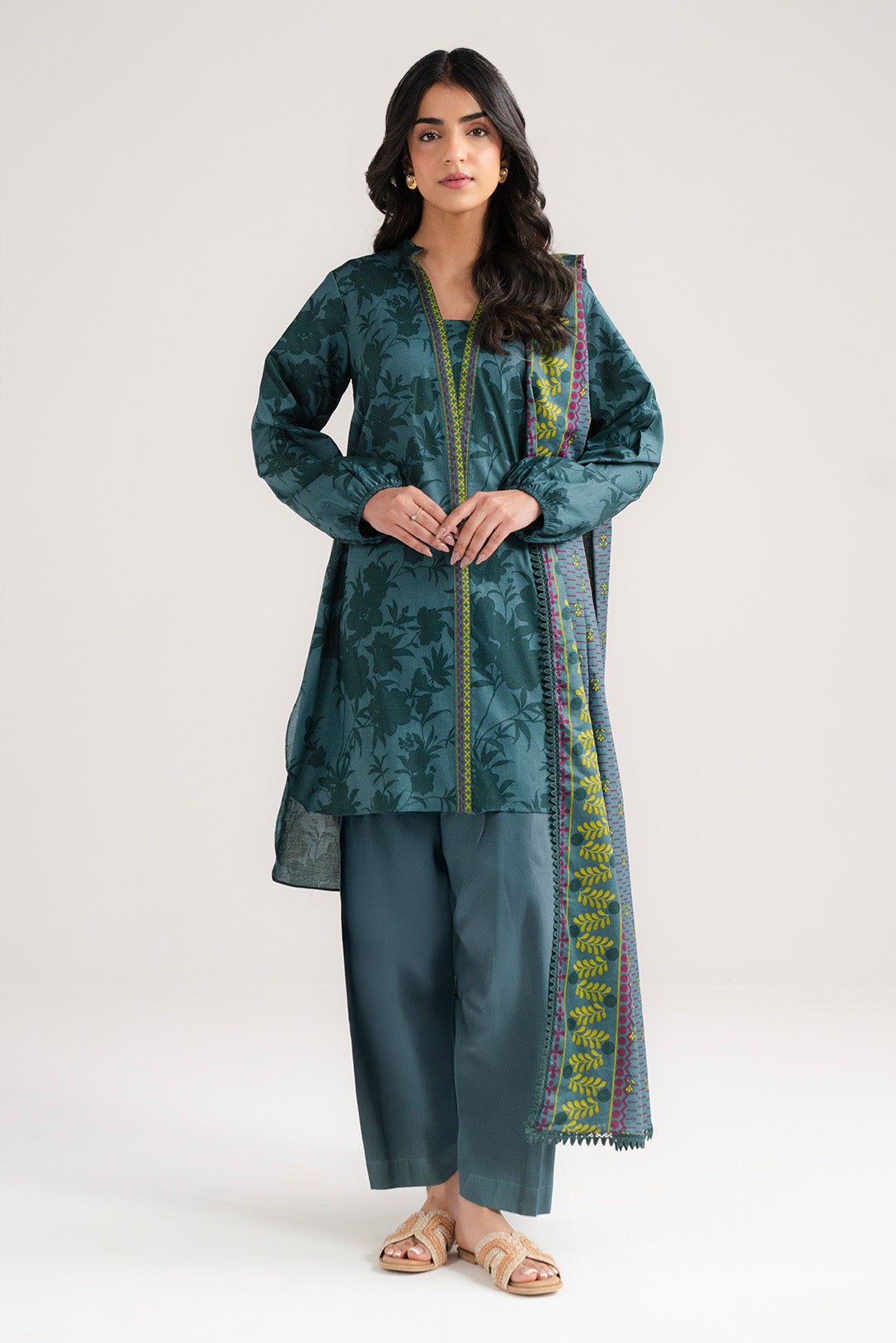 3 Piece Printed Lawn Suit Beena Unstitched - 26