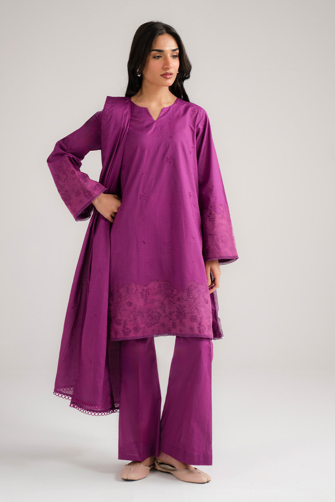 3 Piece Embroidered Lawn Suit Beena Unstitched - 26