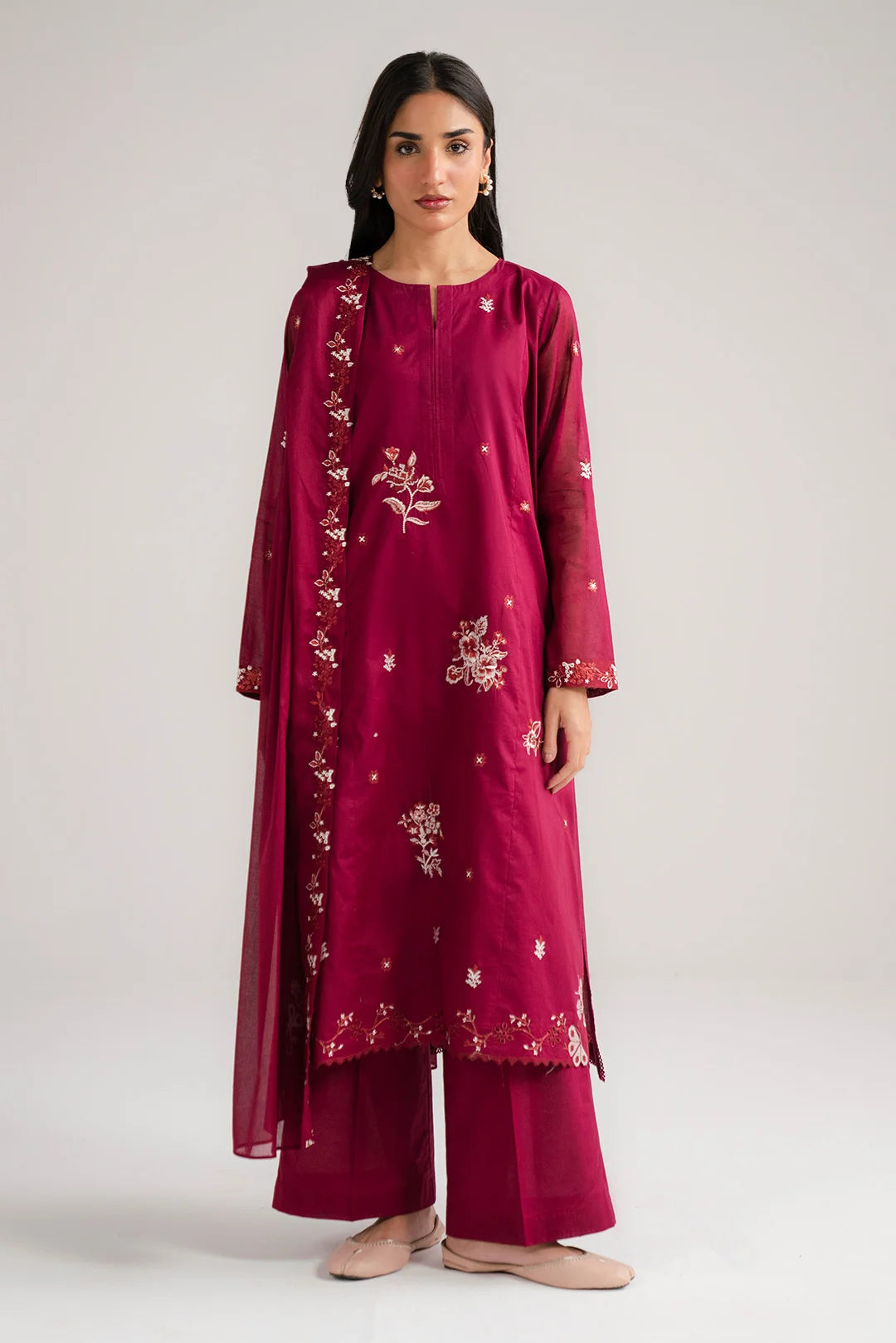 3 Piece Embroidered Lawn Suit Beena-Feb-26
