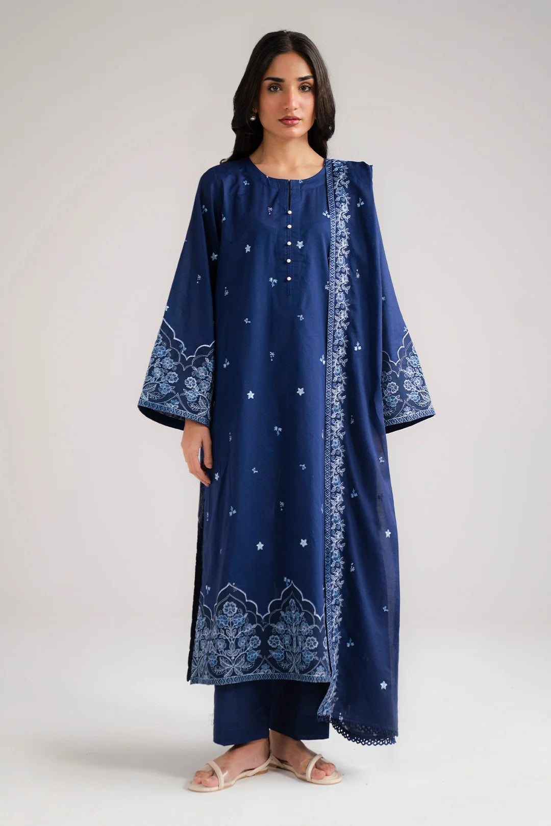 3 Piece Embroidered Lawn Suit Beena-Feb-26