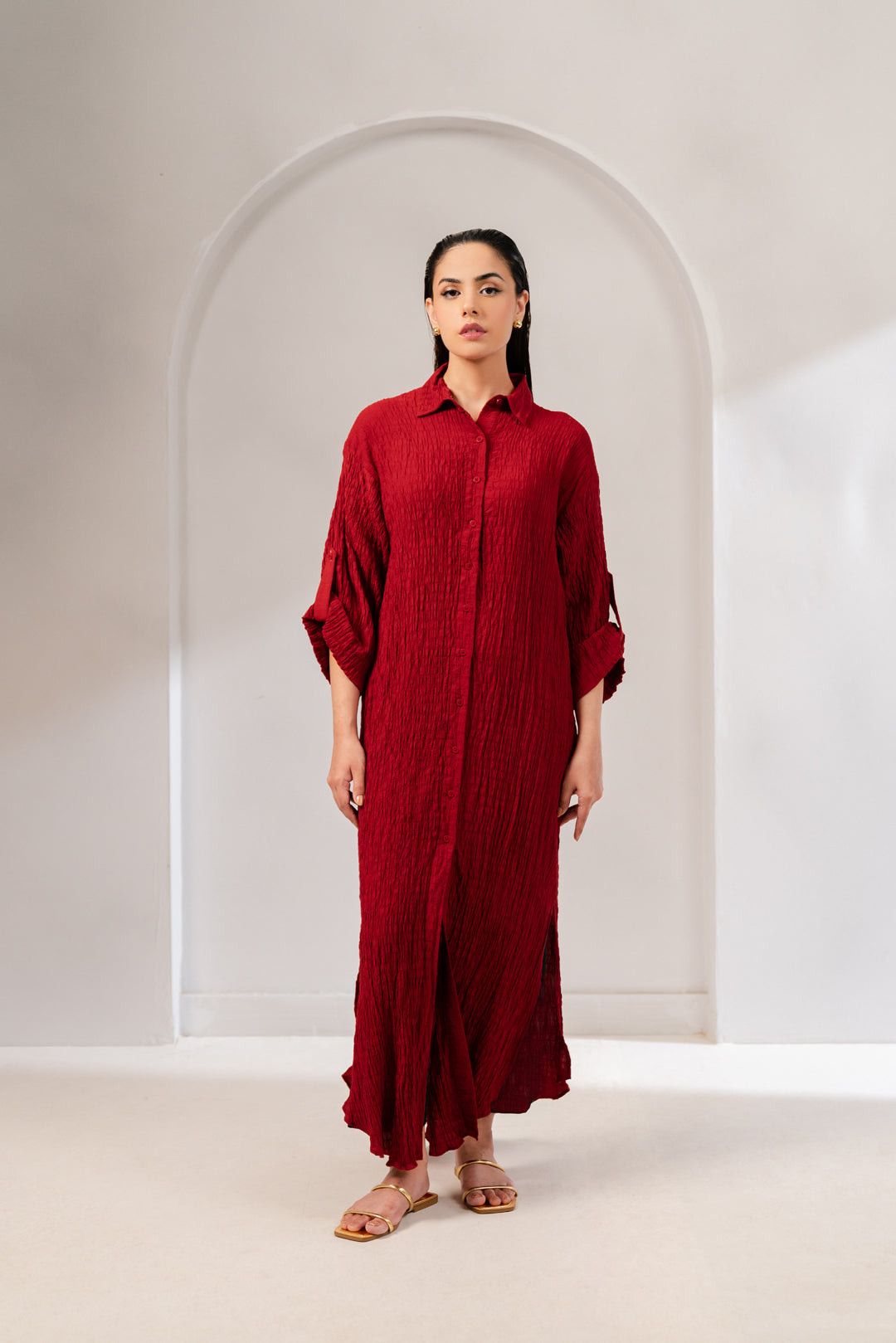 1 Piece Dress Yarn Dyed Shirt Pret Winter-24