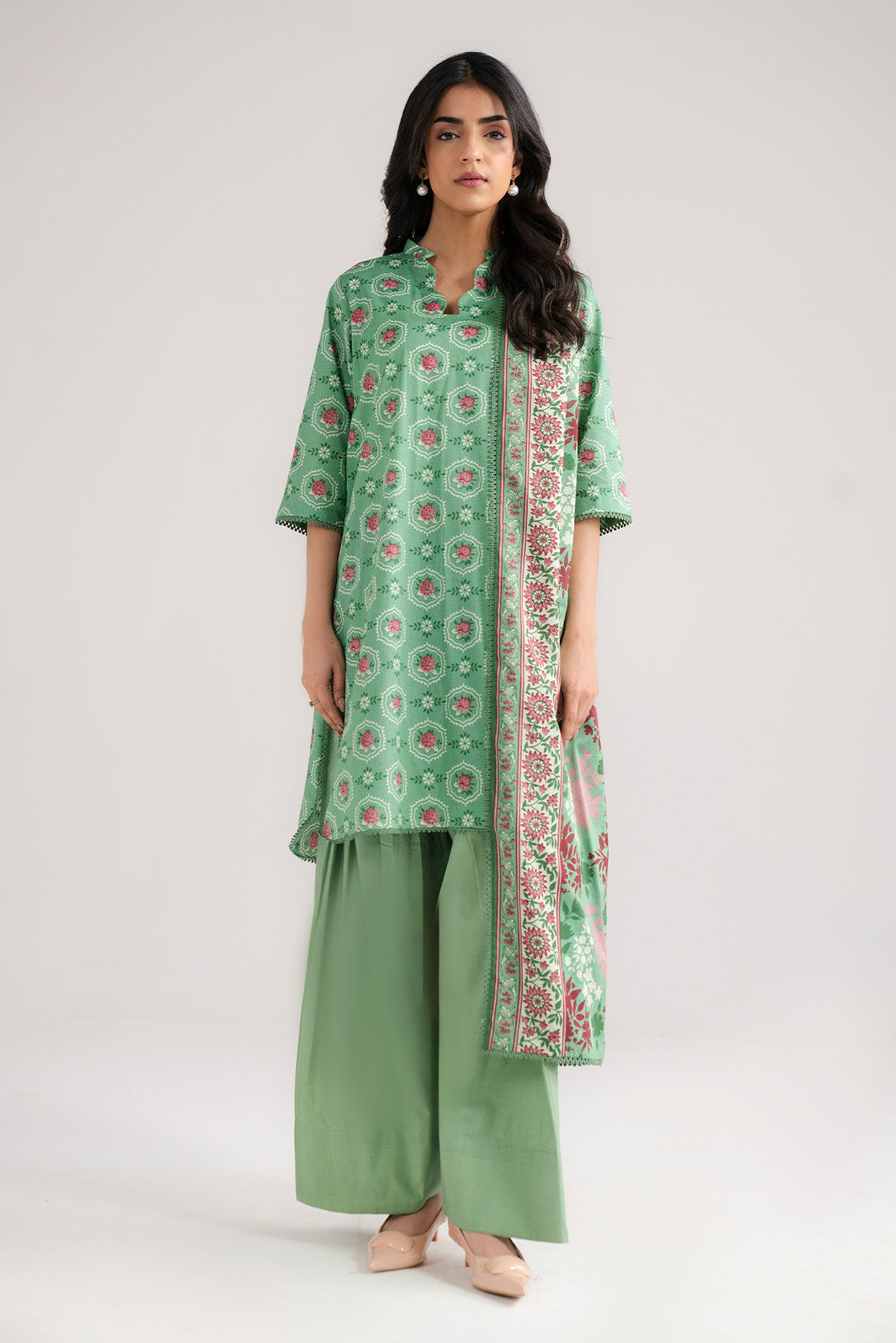 3 Piece Printed Lawn Suit Beena Unstitched - 26