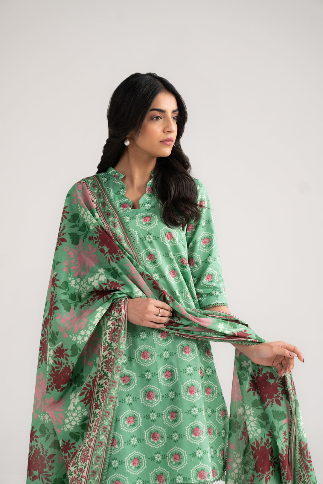 3 Piece Printed Lawn Suit Beena Unstitched - 26