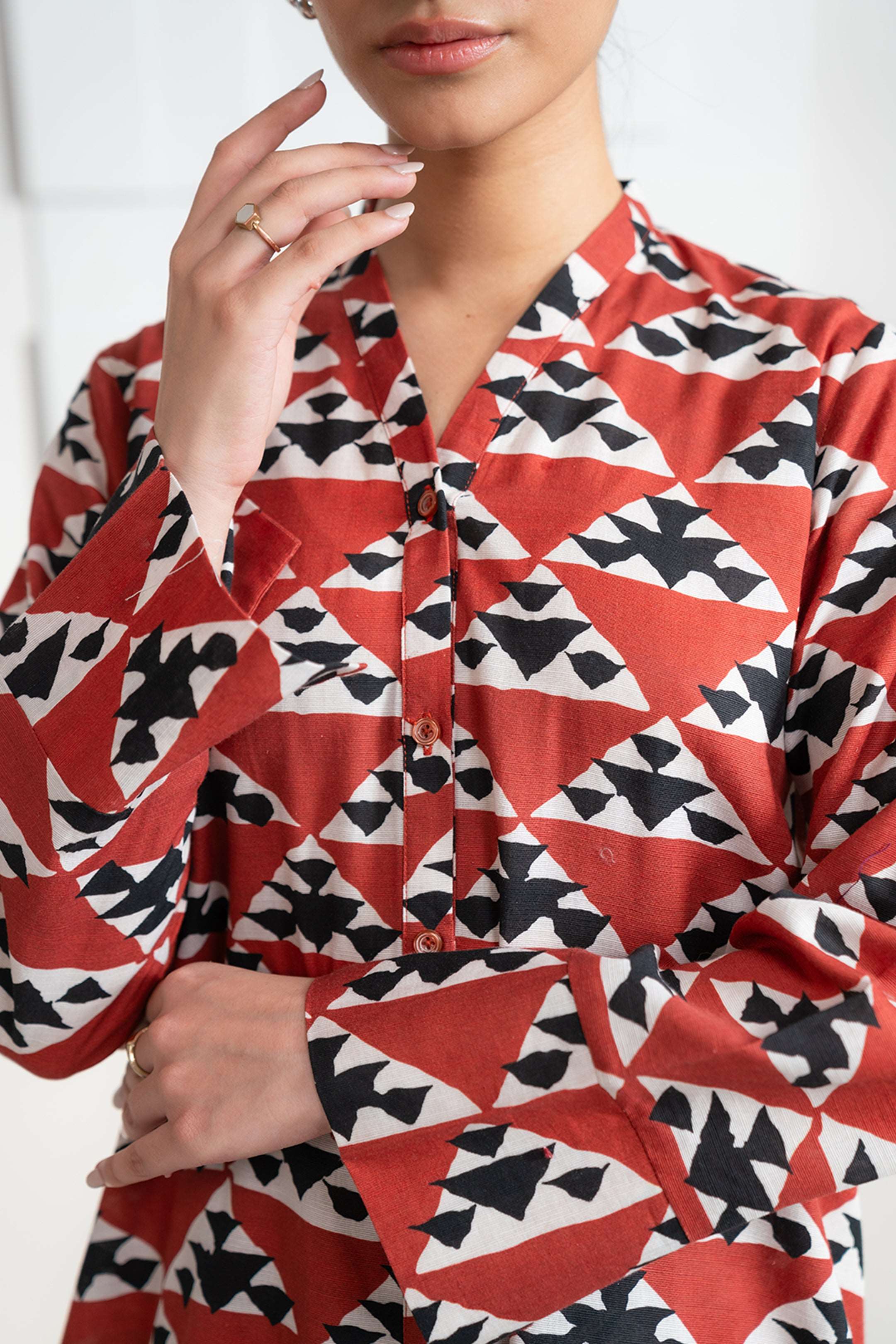 2 Piece Printed Khaddar Suit Pret Winter-24