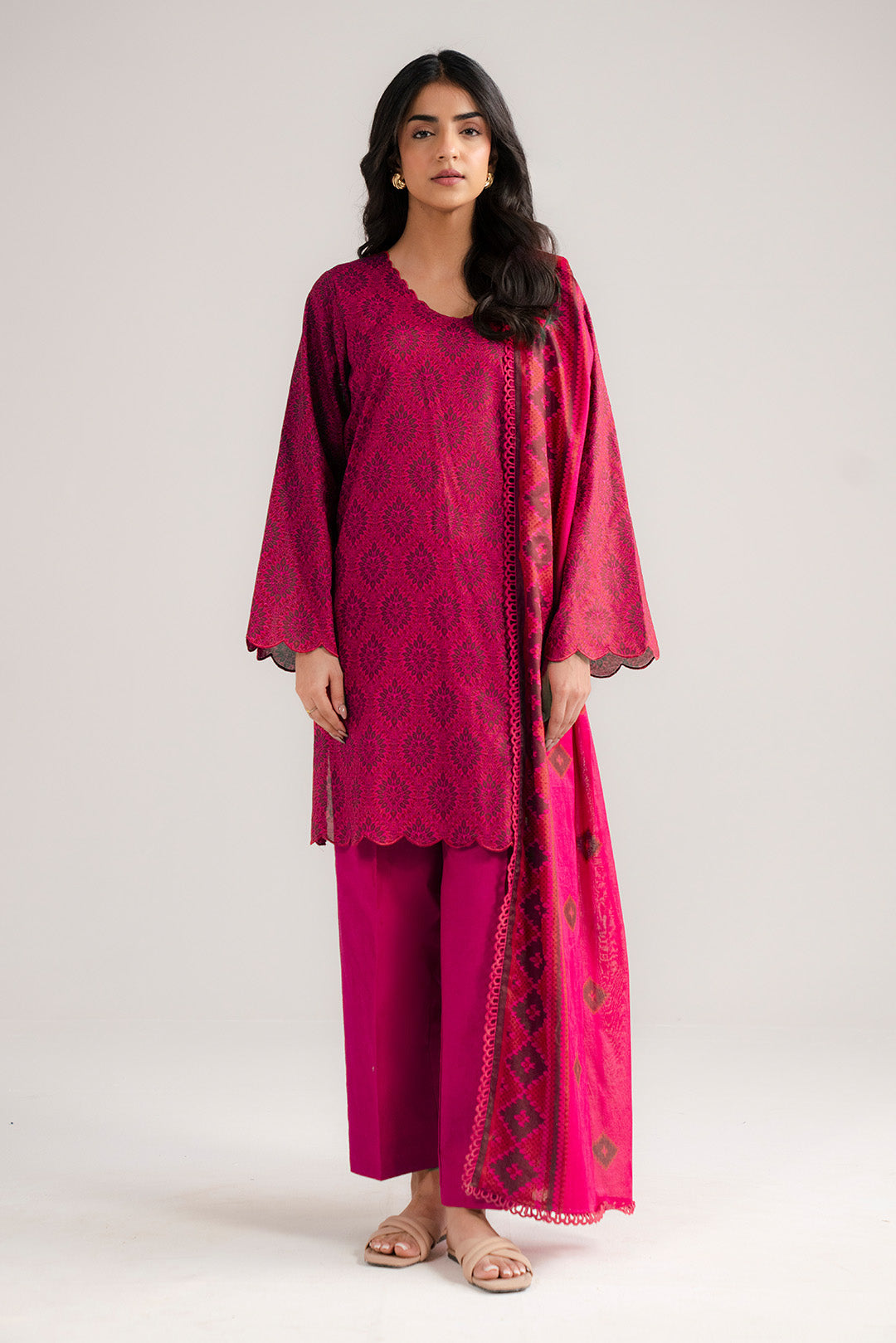 3 Piece Printed Lawn Suit Beena Unstitched - 26