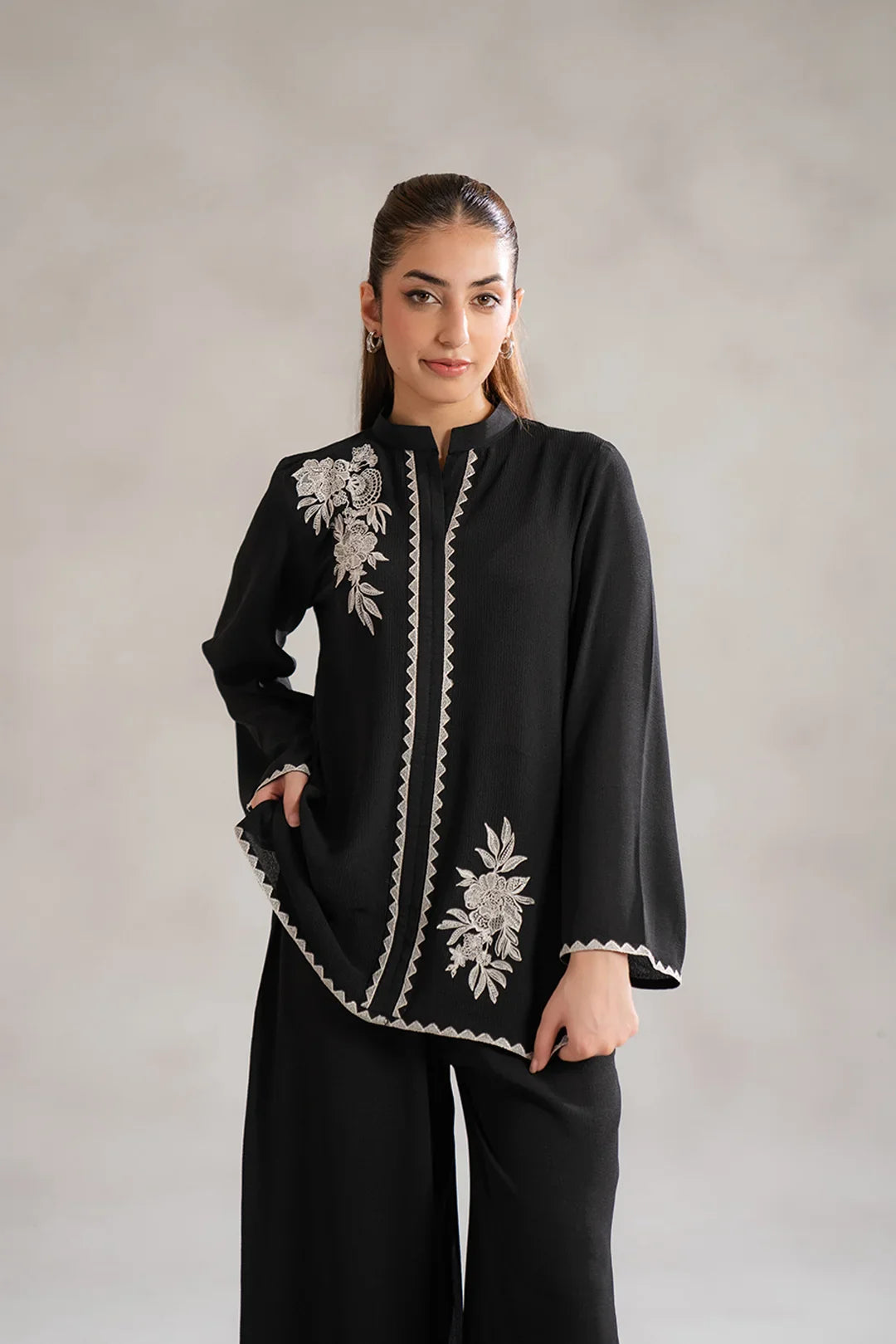 1 Piece Embroidered Blended Shirt Pret SS - 25