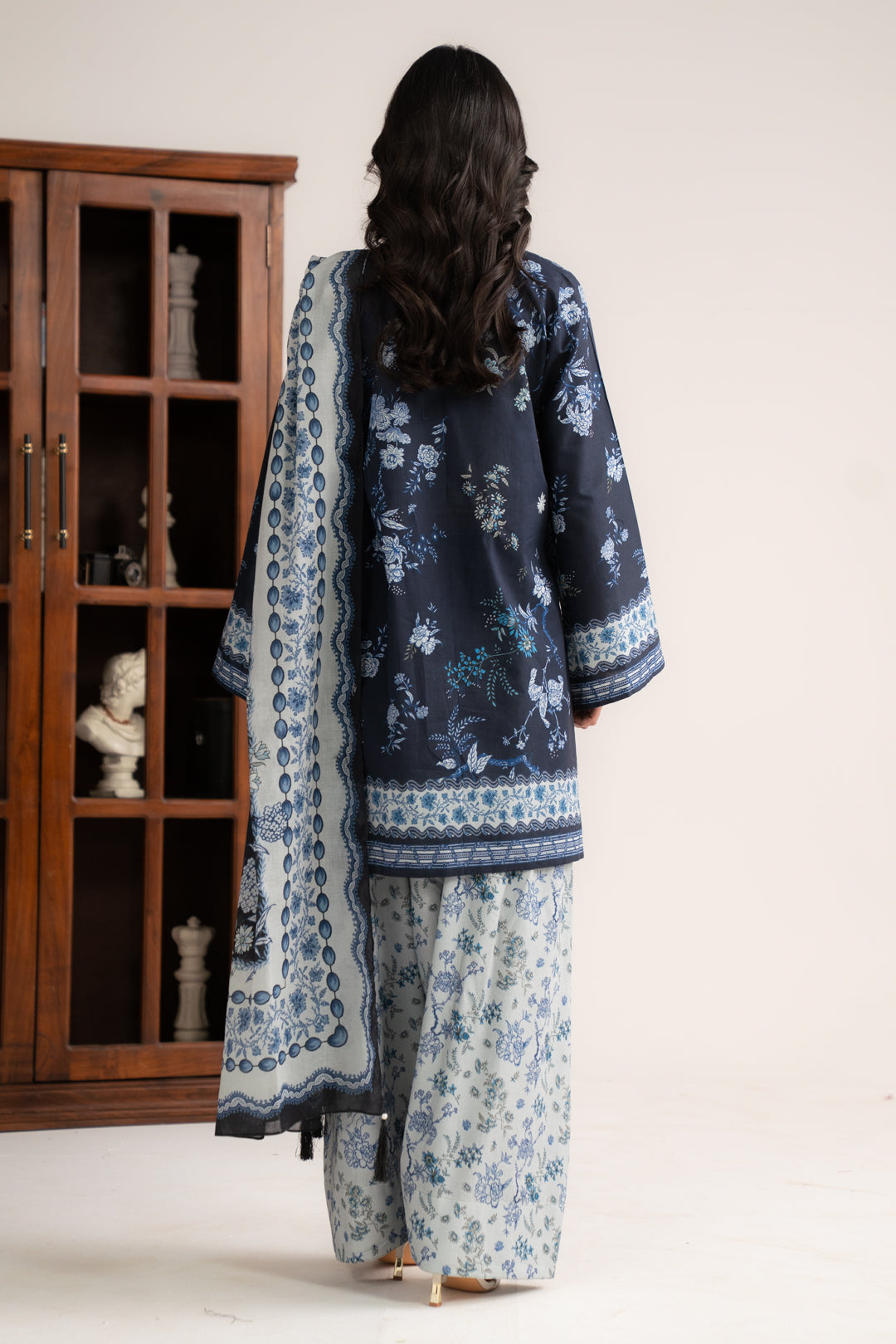 3 Piece Printed Linen Suit