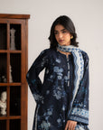 3 Piece Printed Linen Suit