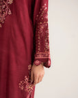 1 Piece Embroidered Raw Silk Kaftan