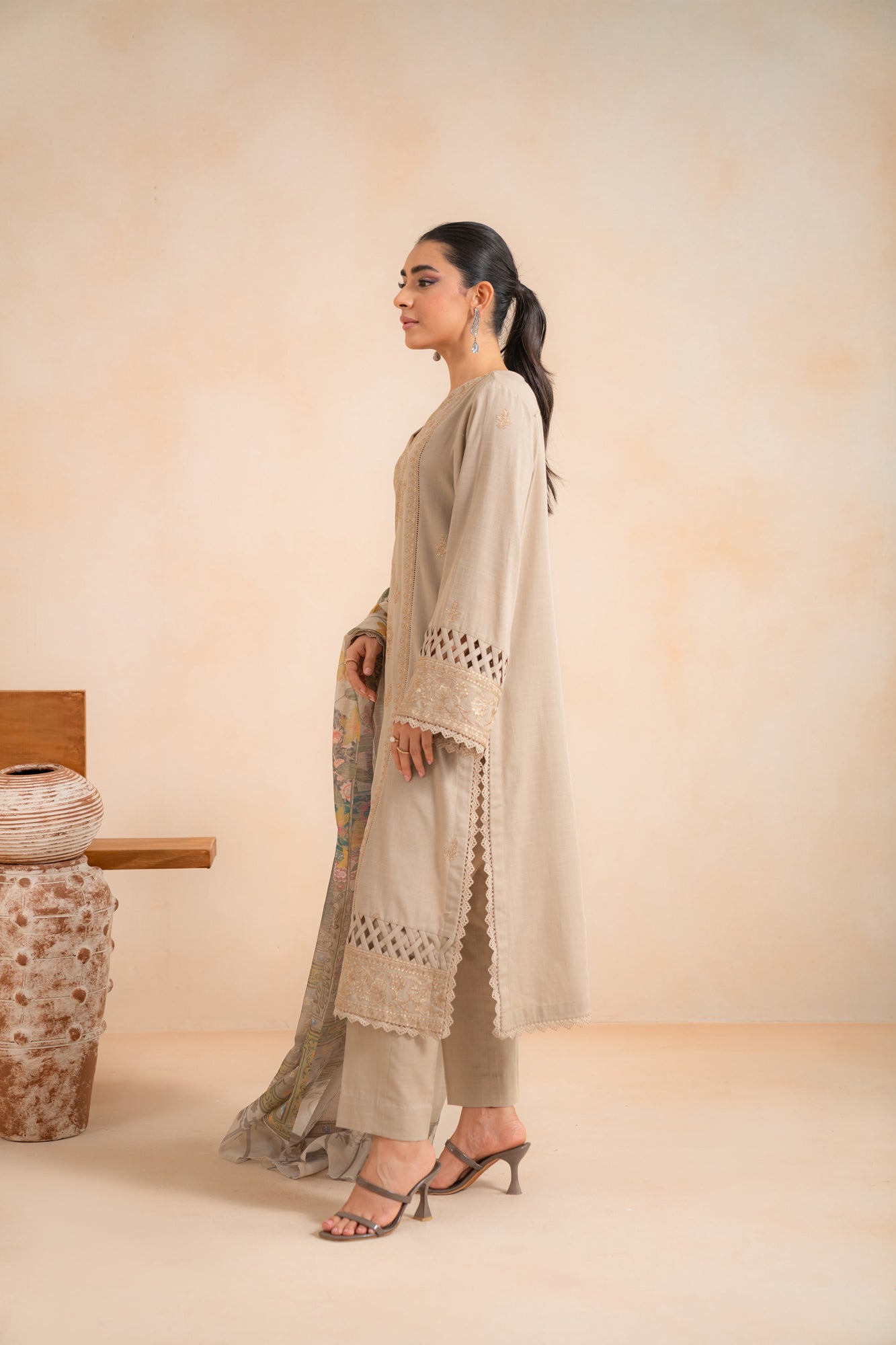 3 Piece  Khaddar Suit Unstitched Winter-24