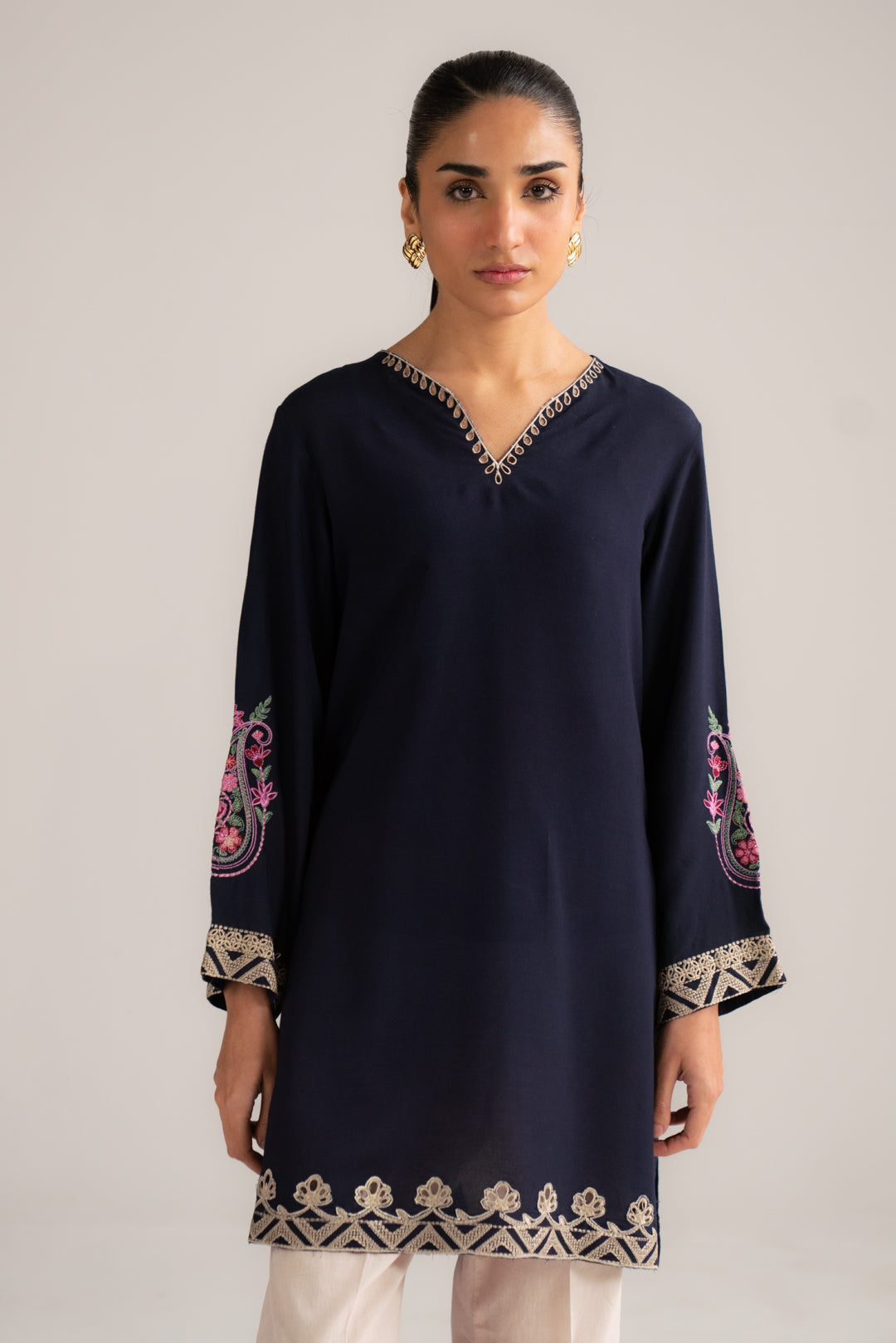 1 Piece Solid Embroidered Shirt Pret SS - 26