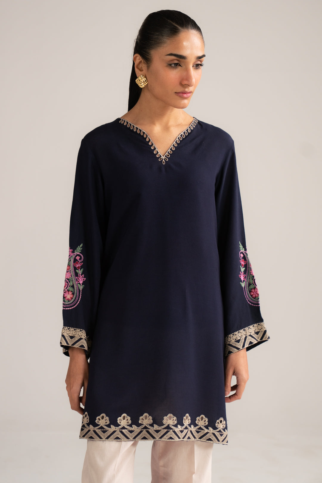 1 Piece Solid Embroidered Shirt Pret SS - 26