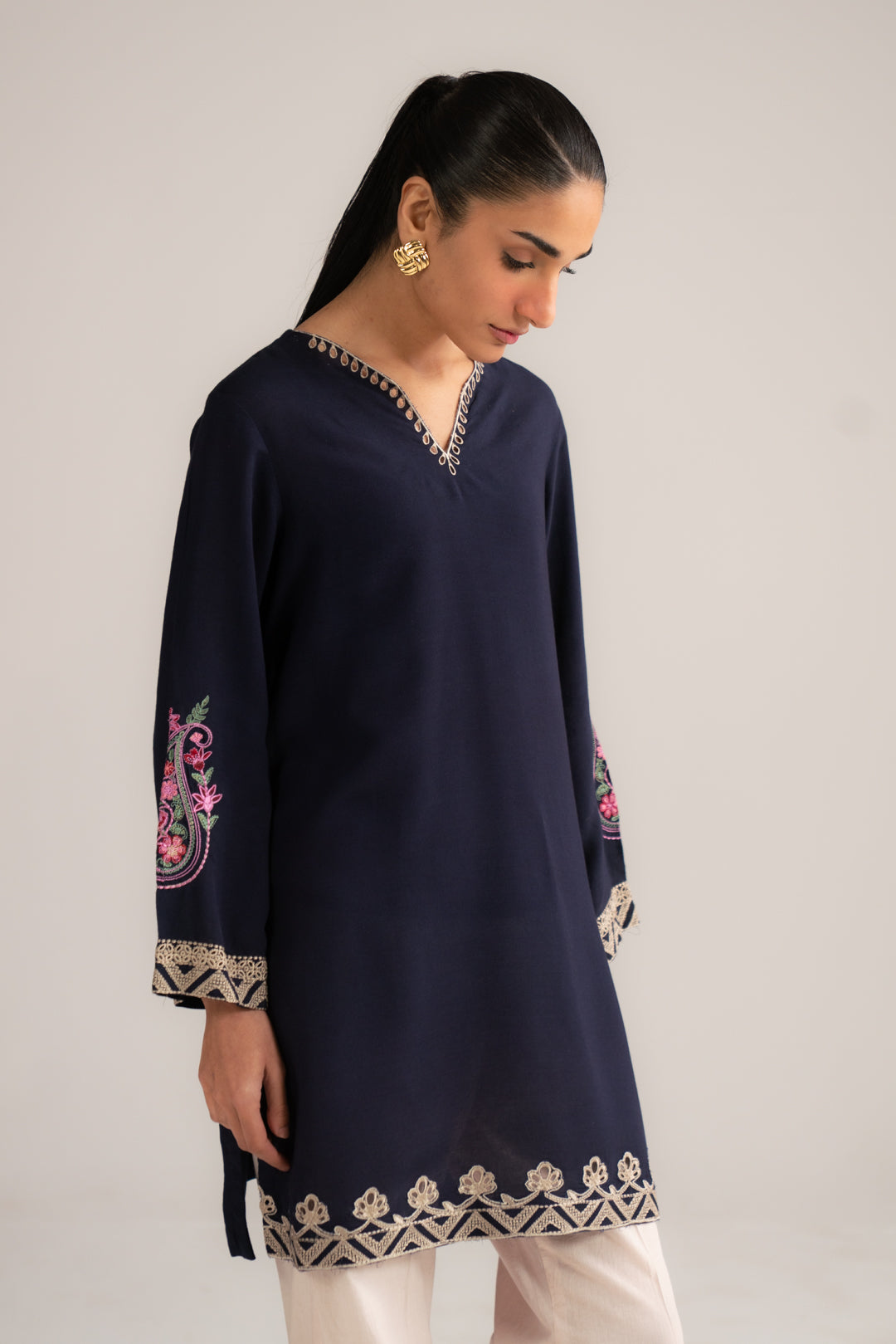 1 Piece Solid Embroidered Shirt Pret SS - 26