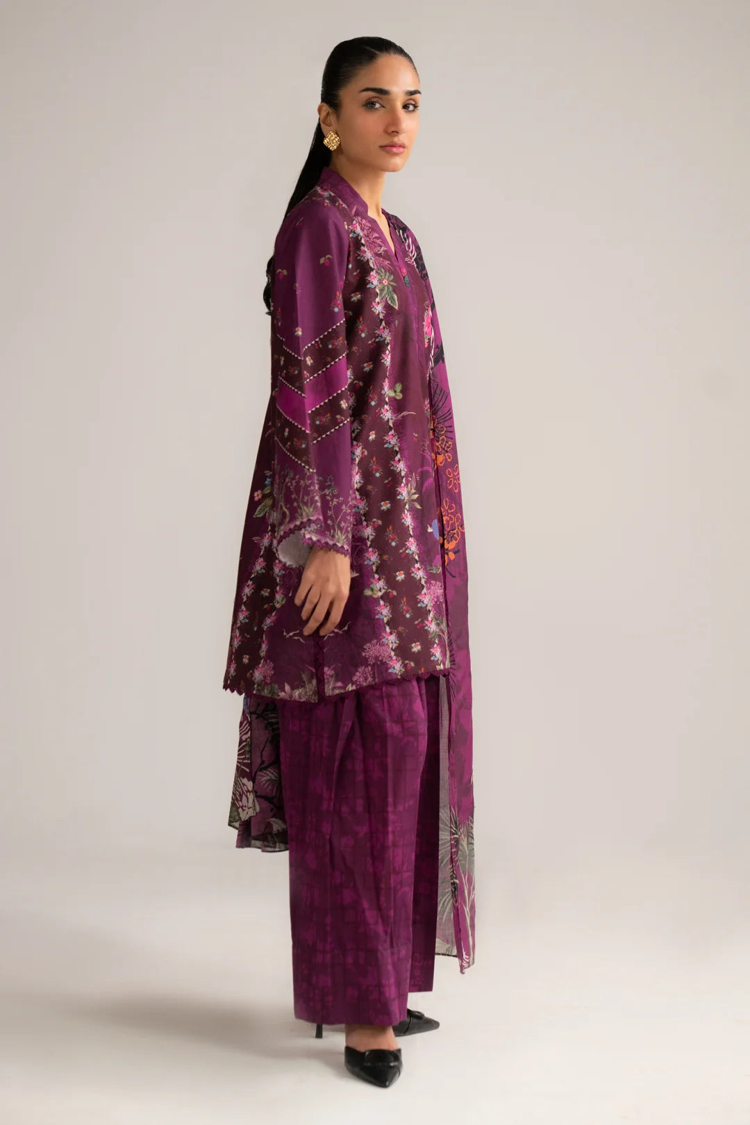 3 Piece Printed Linen Suit Unstitched - 26