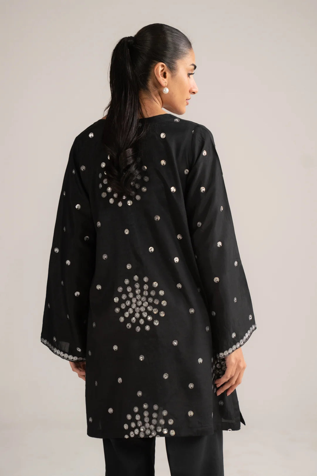 1 Piece Embroidered Raw Silk Shirt