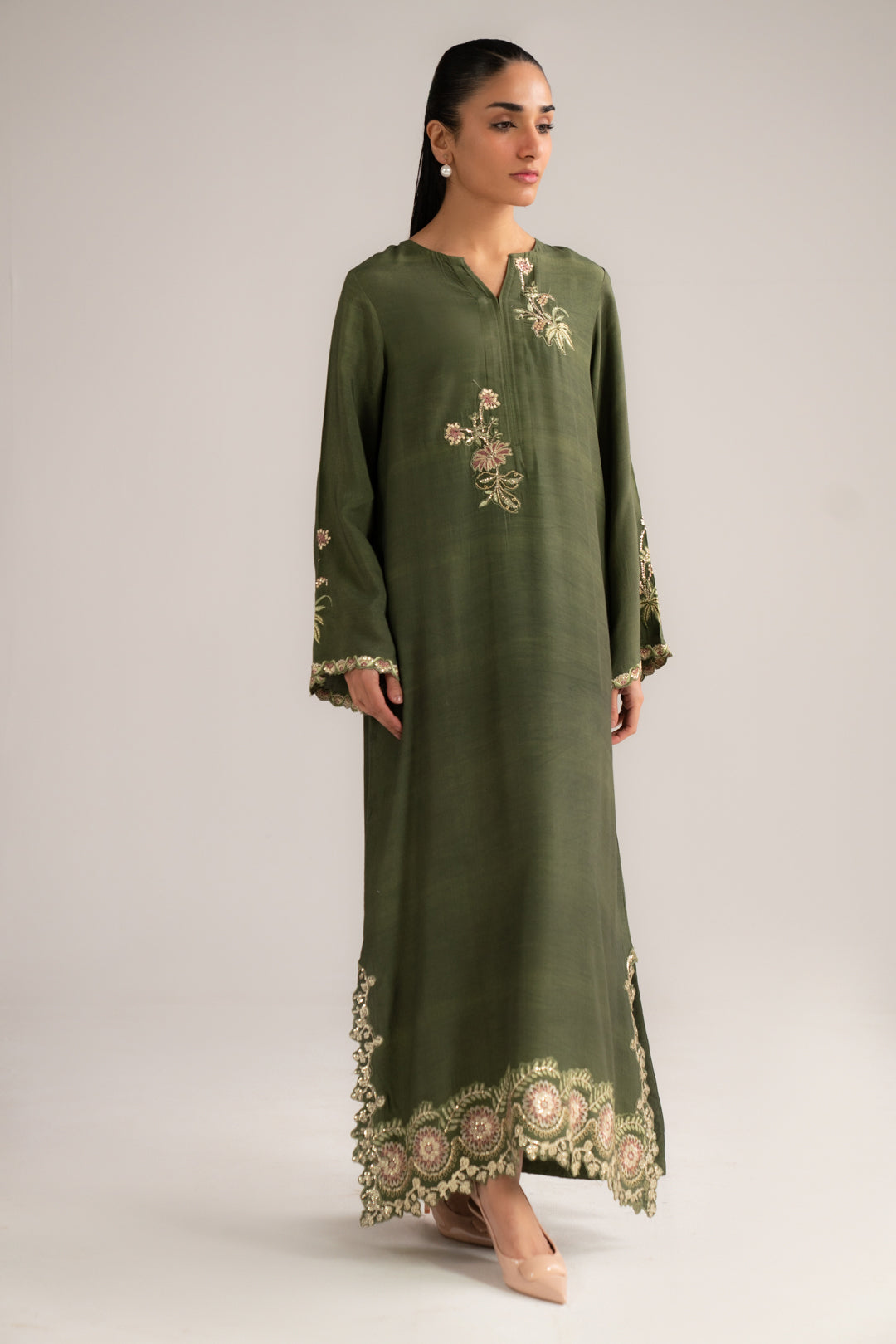 1 Piece Embroidered Kaftan Pret SS - 26