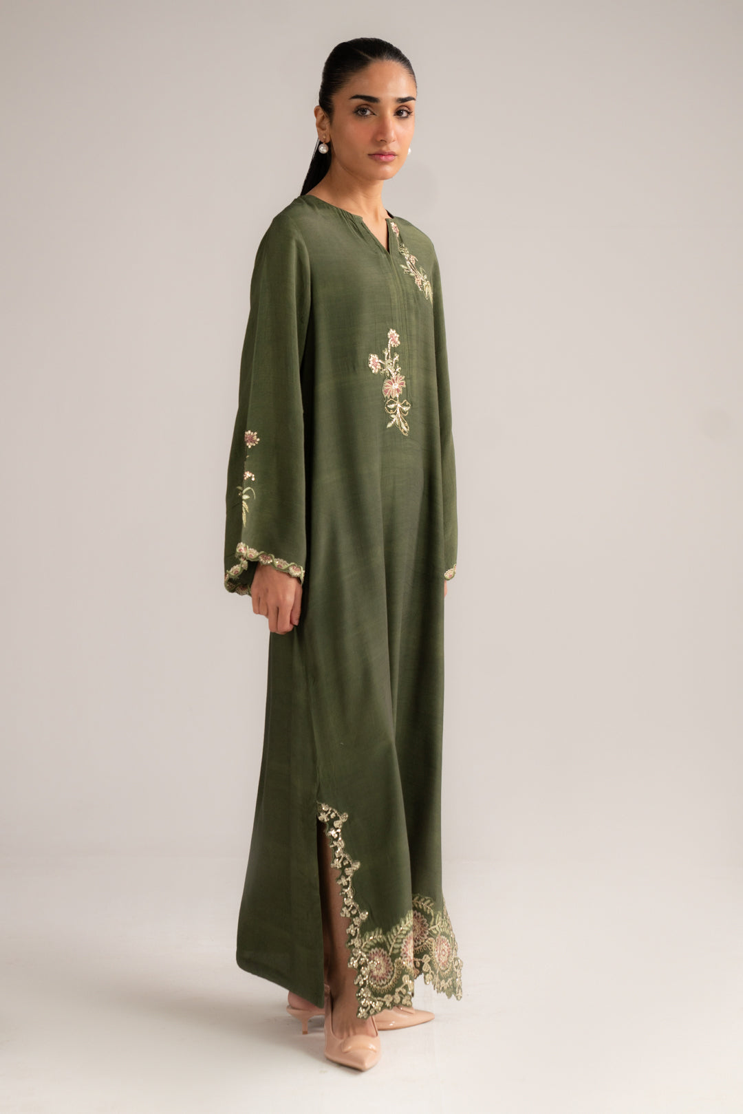 1 Piece Embroidered Kaftan Pret SS - 26
